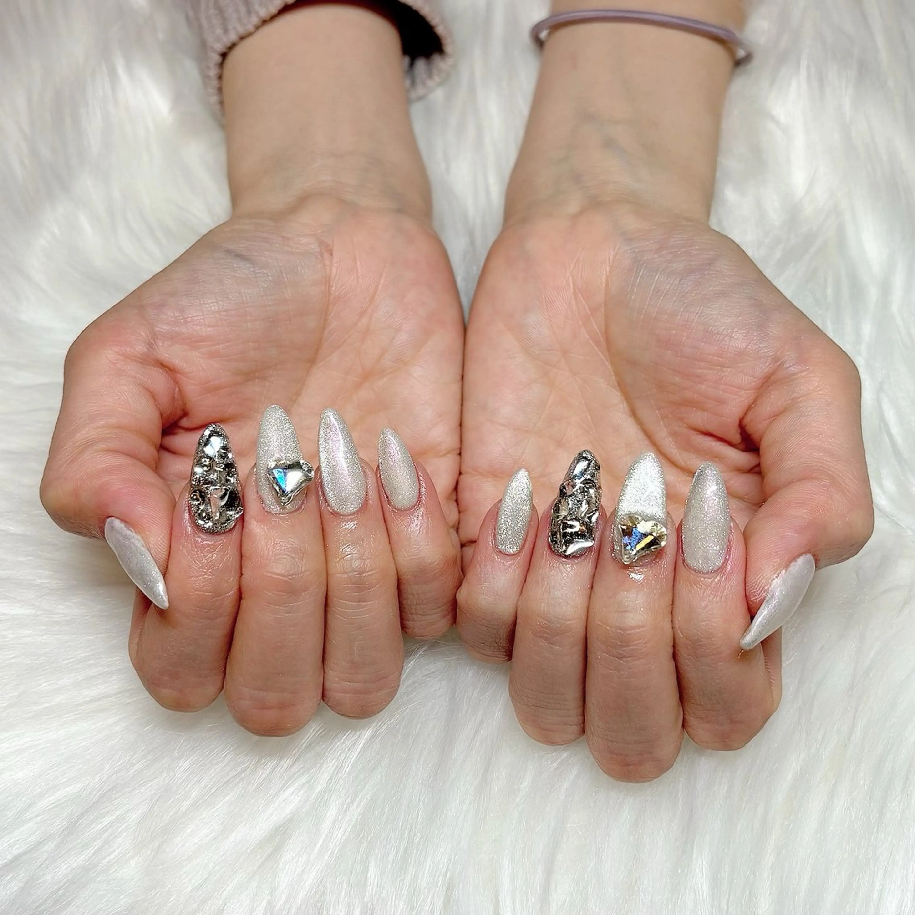 スカルプ🩵シンプル(アート2本)の写真