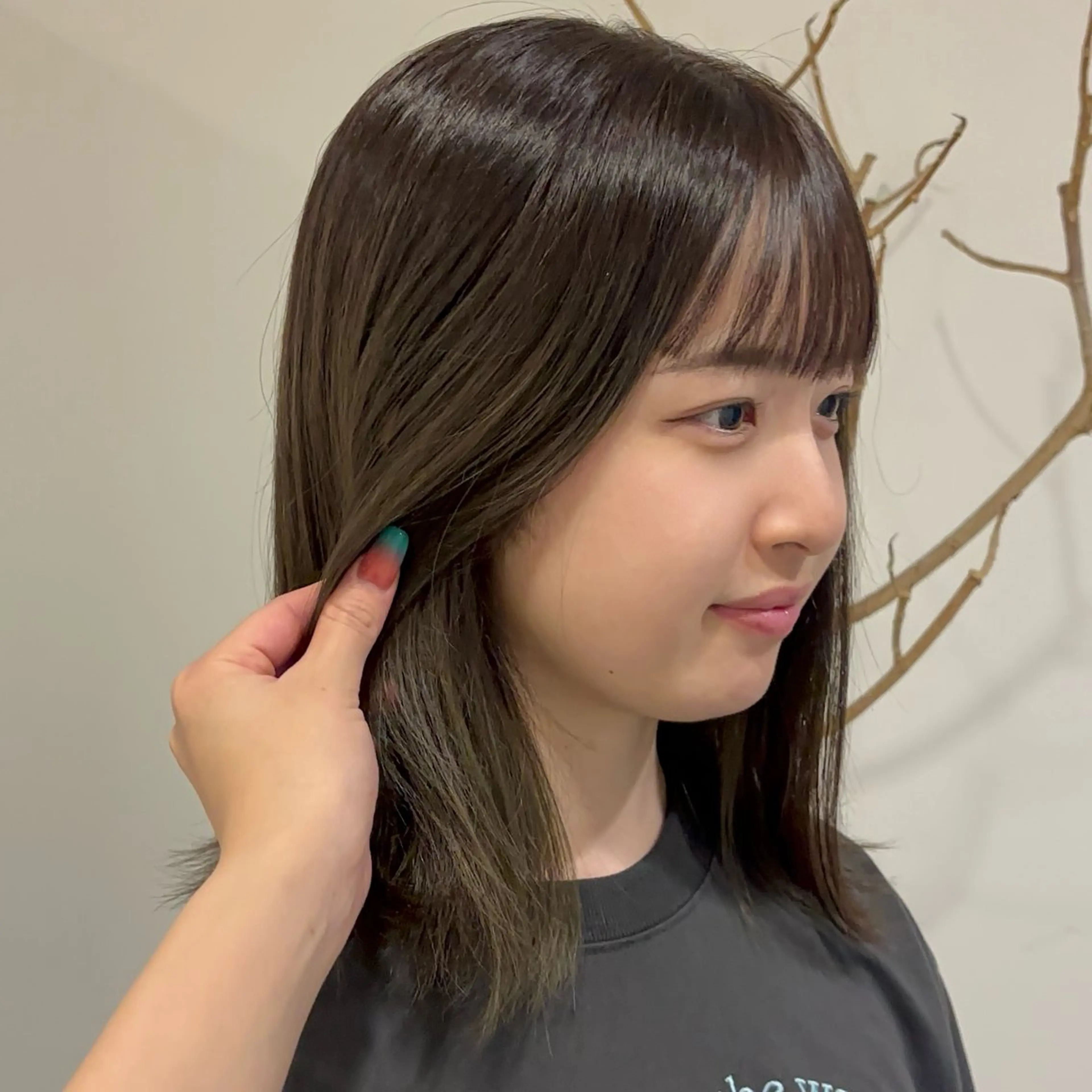 ミディアム ヘアカラー トリートメント CHAINON×FeM#所属・名駅/sHiHo/透 明感カラー✨🎀/のヘアスタイル