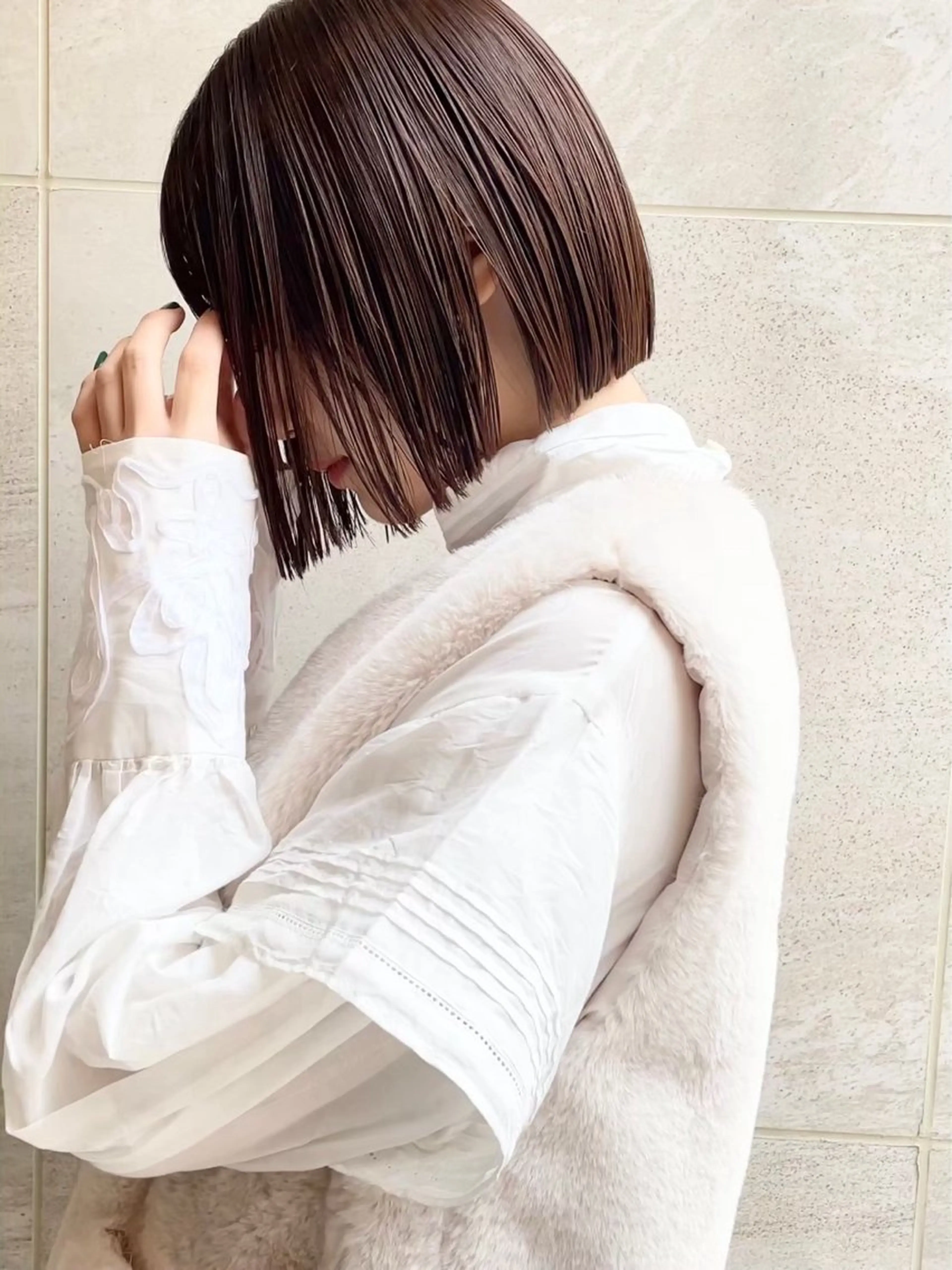 ミディアム カラー 渋谷/レイヤーボブ・ 透明感カラーしょうごのヘアスタイル