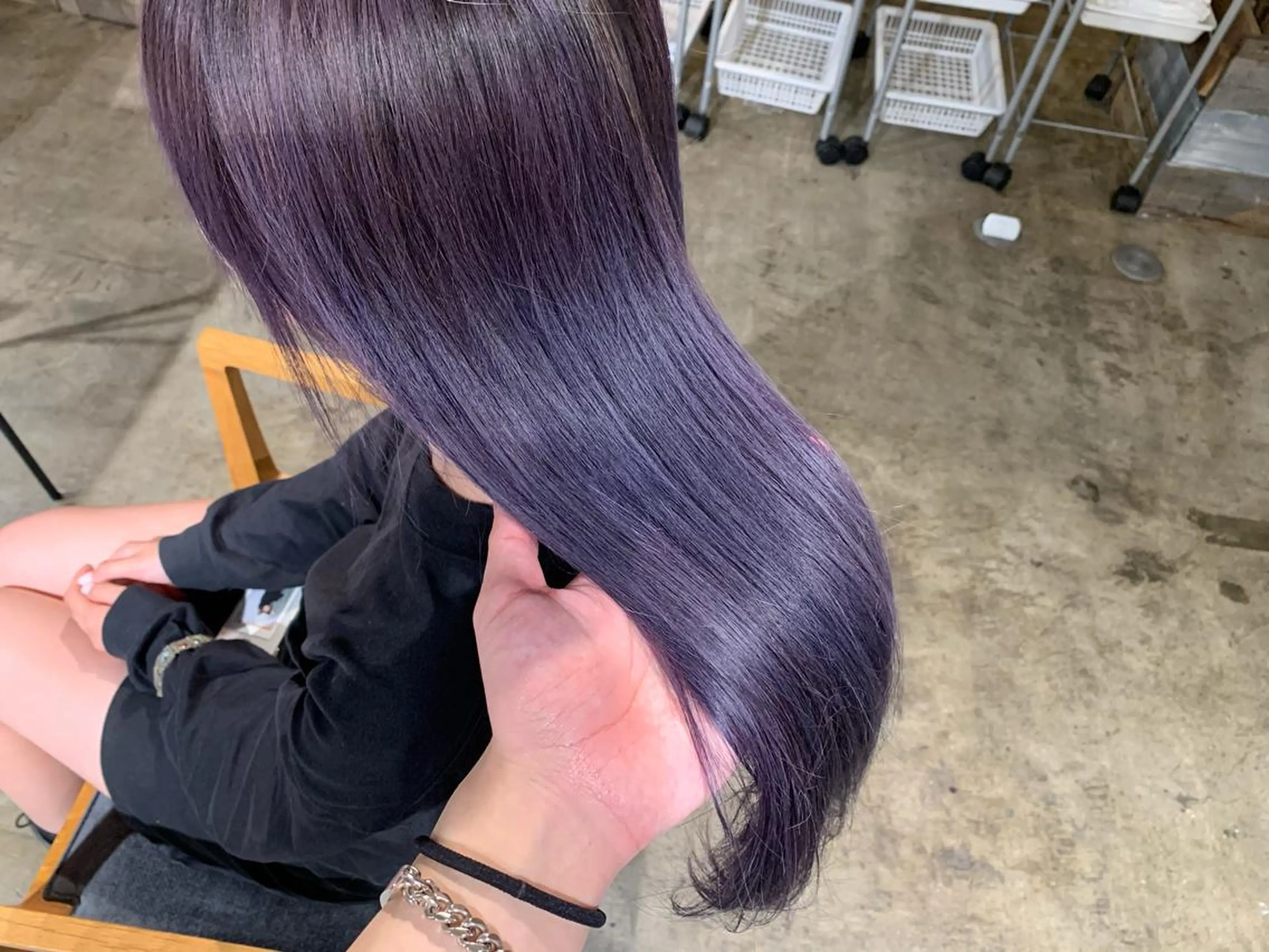 ロング カラー ブルーカラー ブルーバイオレット バイオレットカラー ✅ケアブリーチ✅ トヨオカ ノブヒデのヘアスタイル