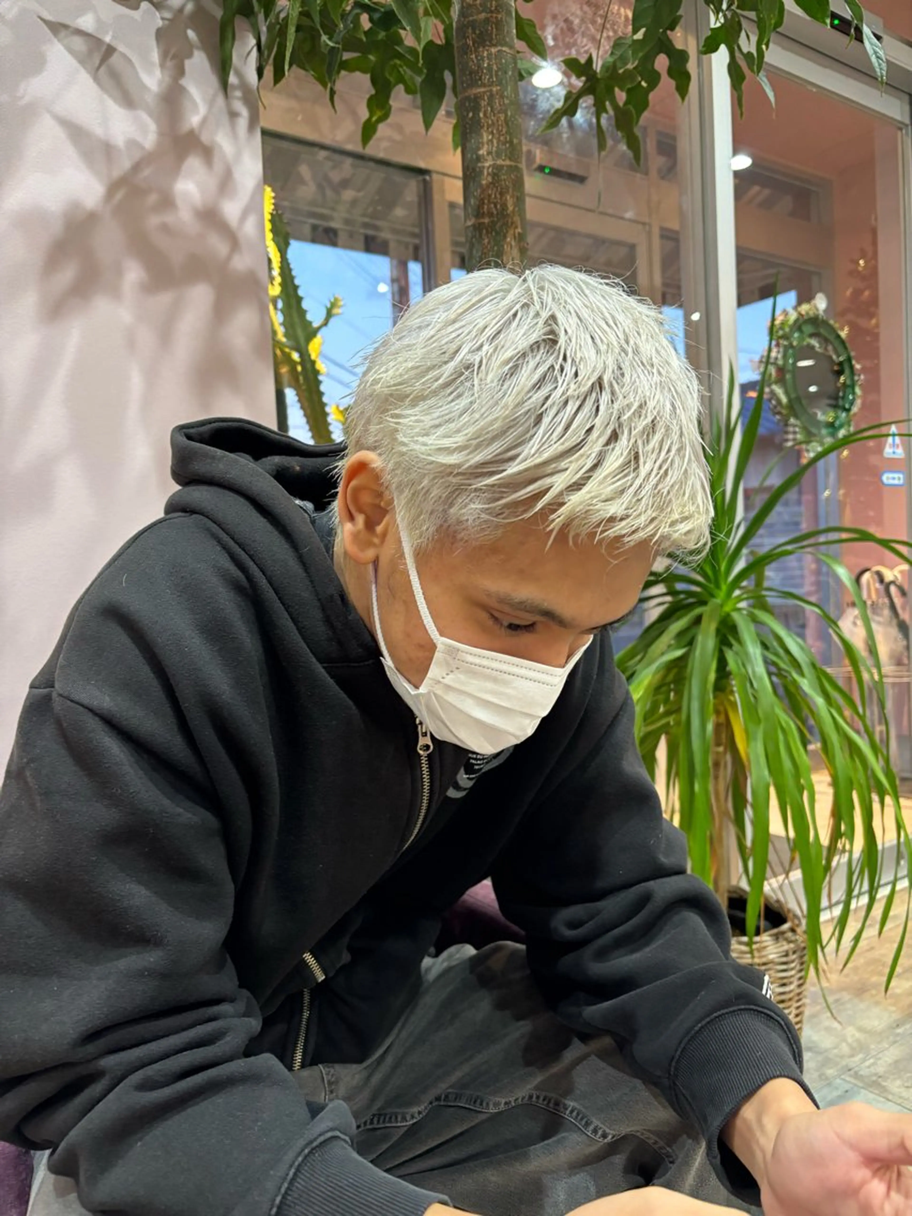 ショート カラー メンズ メンズブリーチ メンズハイトーン スパイキーショート ブリーチ ケアブリーチ 透明感/ダブル カラー🧸こころのヘアスタイル