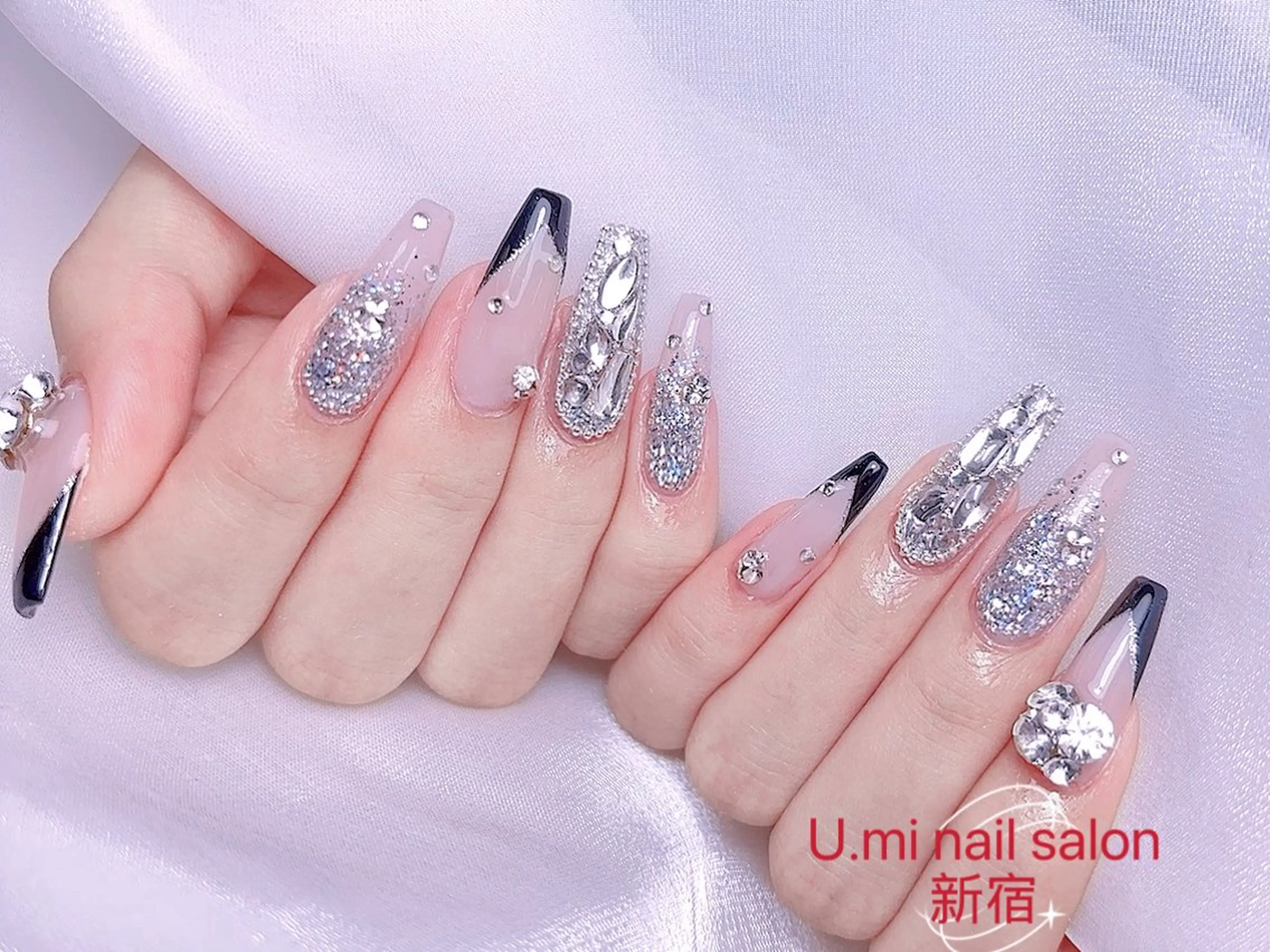 ネイル ボルドー チークネイル 長さ出し フレンチネイル ジェルネイル UMI ネイルサロン新宿🎀のネイルデザイン