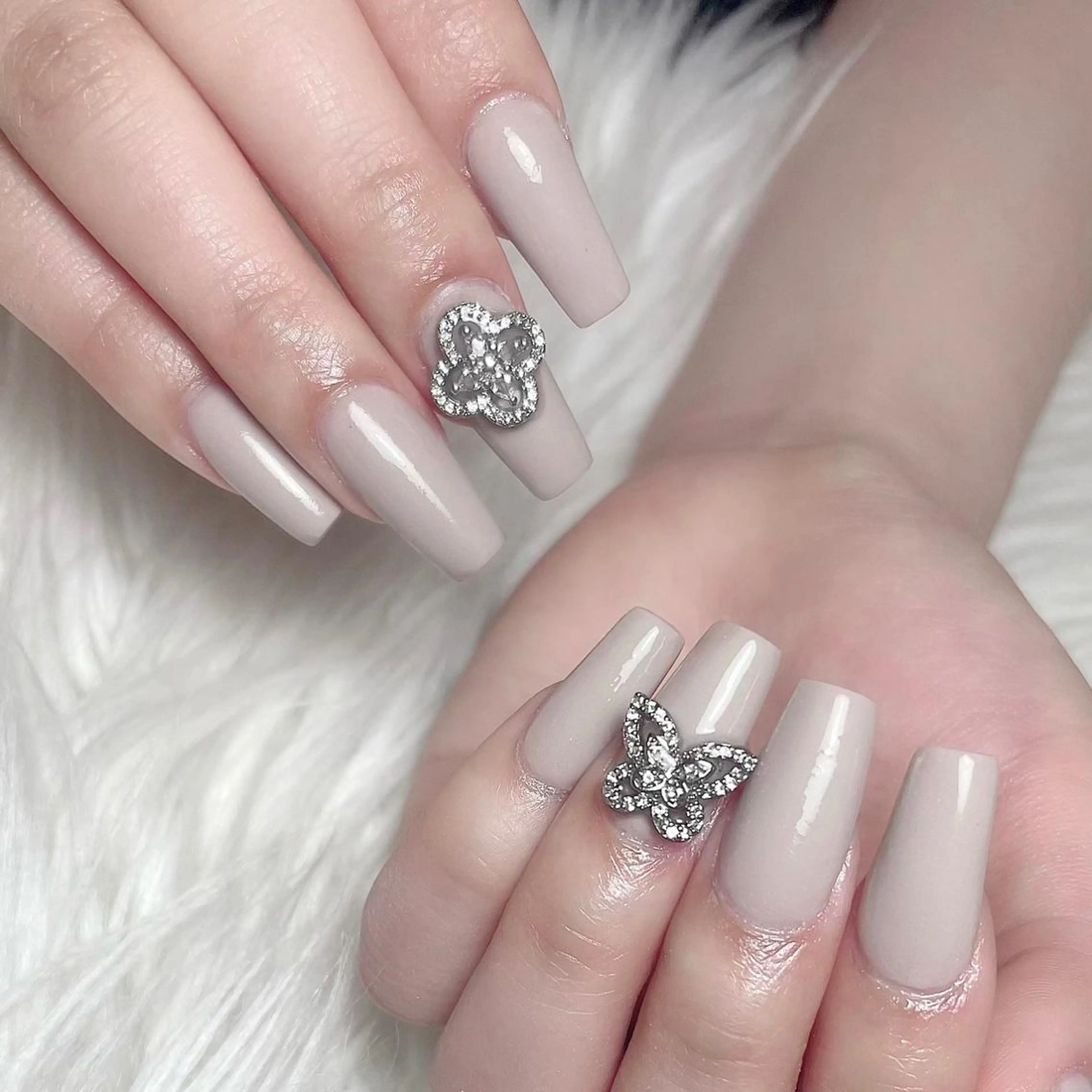 (平日10：00～14：30まで)💅【ショートSサイズ】シンプルワンカラースカルプ／長さだし／パーツ2本付￥8800の写真