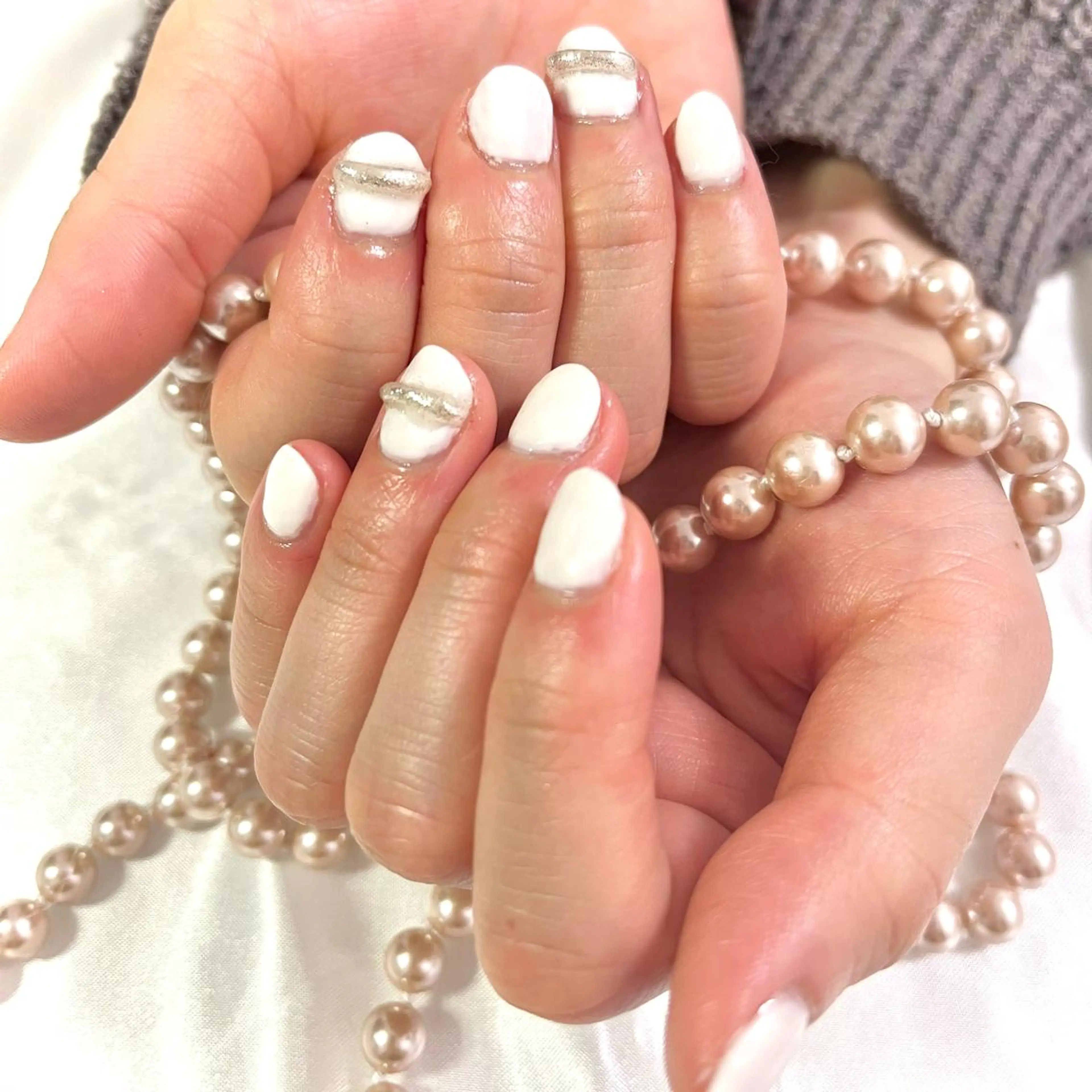 ネイル 韓国ネイル ミラーネイル ワンカラーネイル ホワイト 韓国ネイル💠 Tomoのネイルデザイン