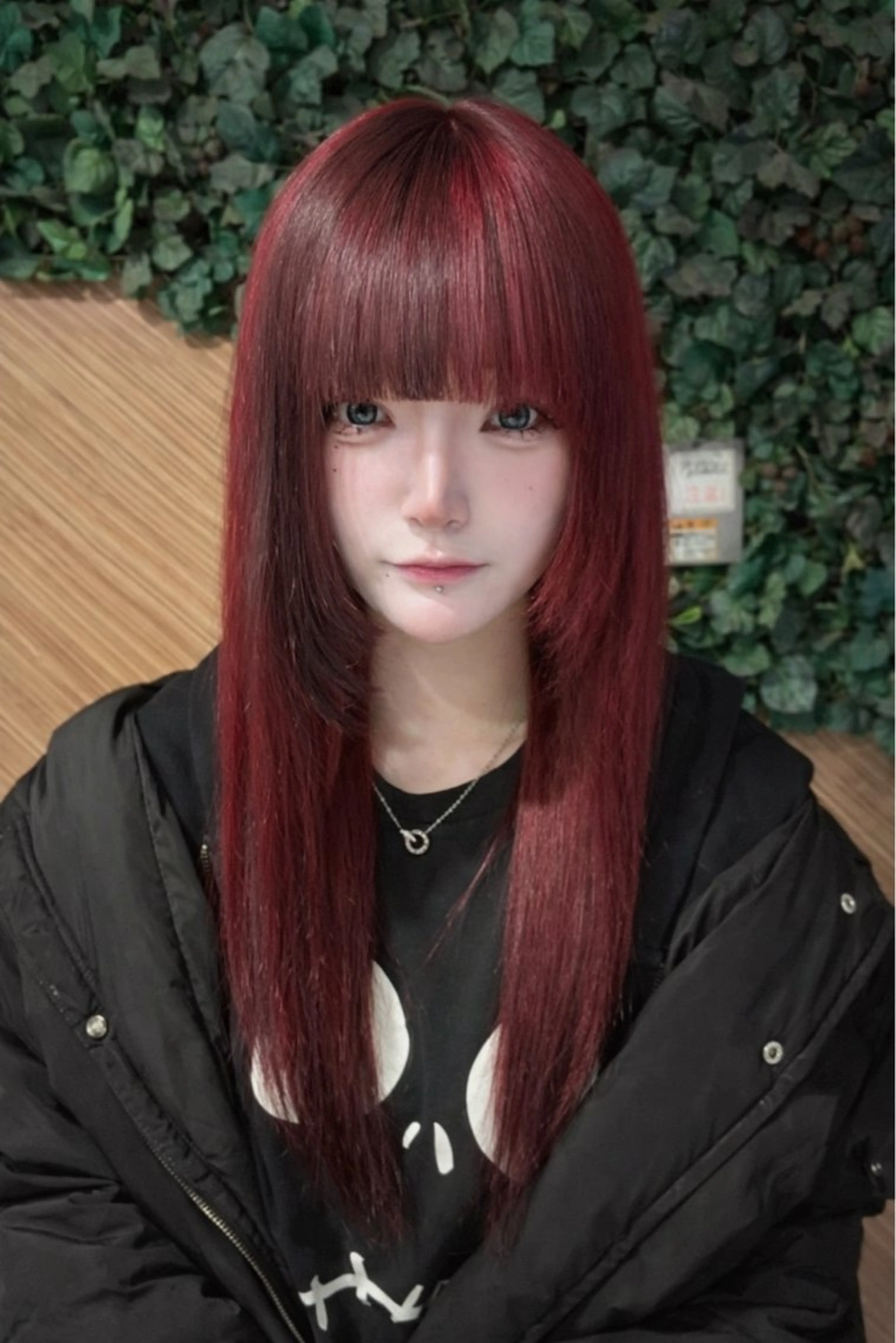 ロング カラー ヘアアレンジ ブラウン♦️ ワインレッドけんごのヘアスタイル