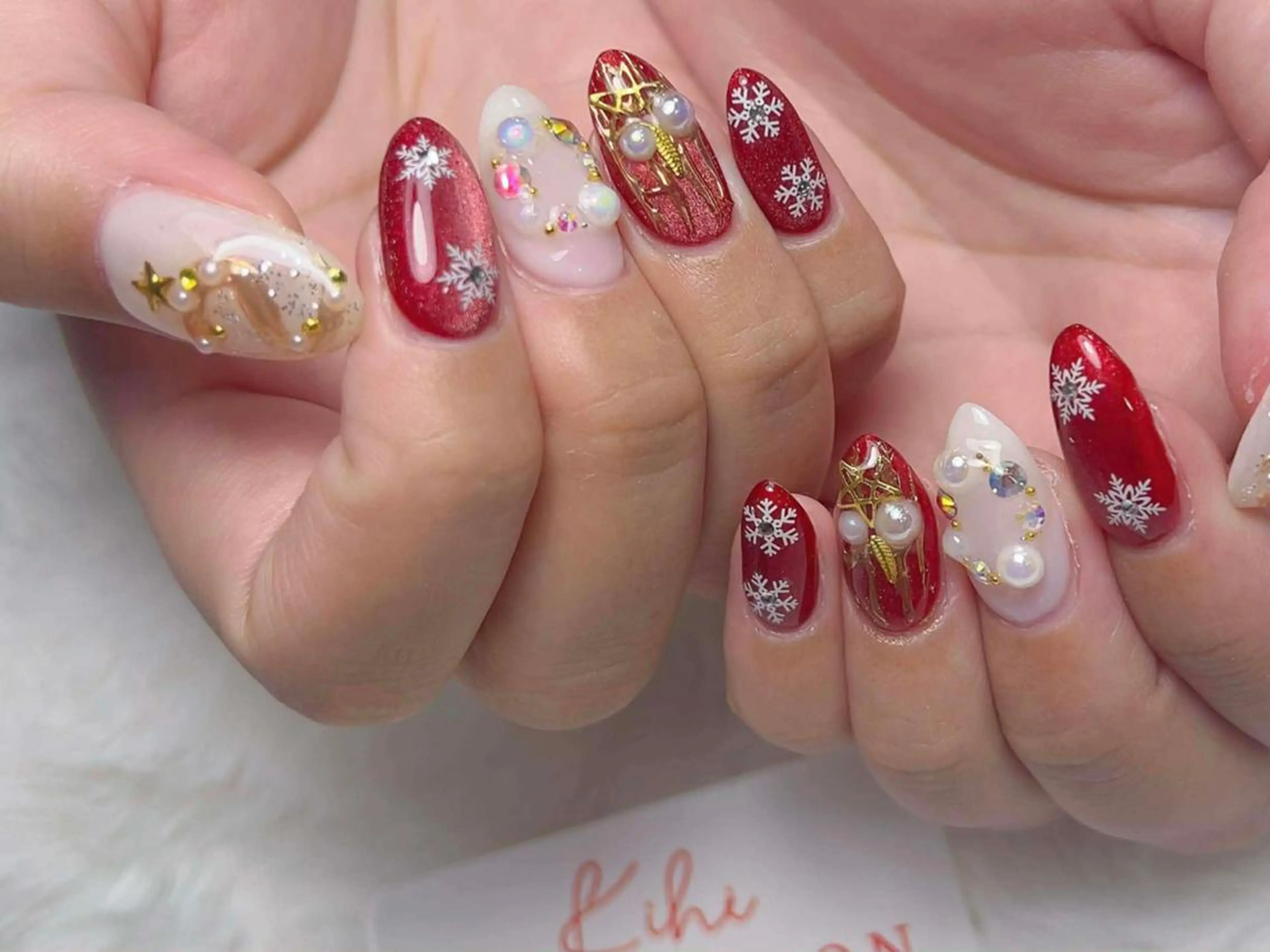 ネイル ハンドネイル ユリ🎀長さだし/ パラジェル/持ち込みのネイルデザイン