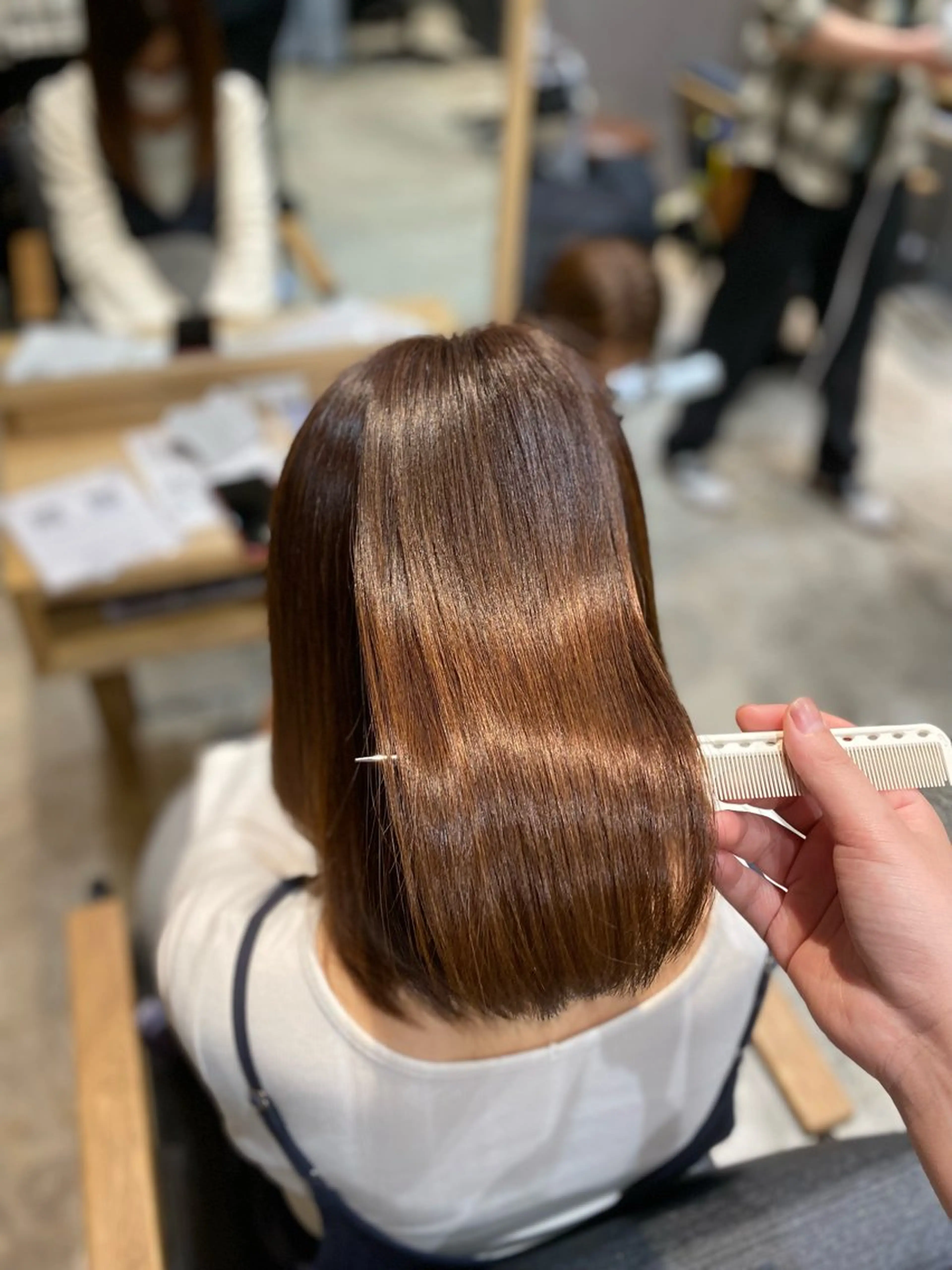 ミディアム 縮毛矯正 稲田 ことみのヘアスタイル