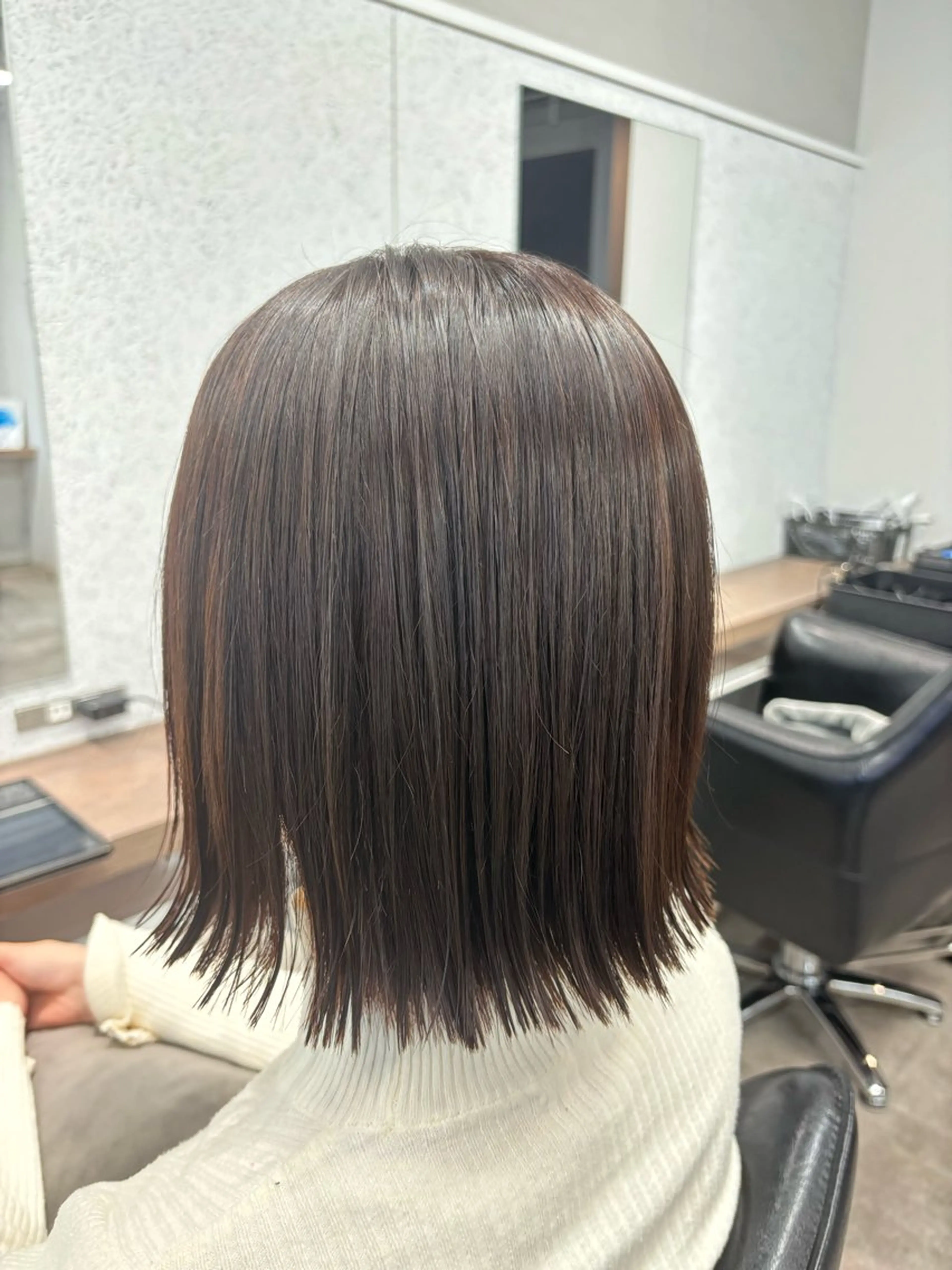 ミディアム カラー 切りっぱなしボブ ボブ ボブ/透明感カラー/ 髪質改善/🌙/ルナのヘアスタイル