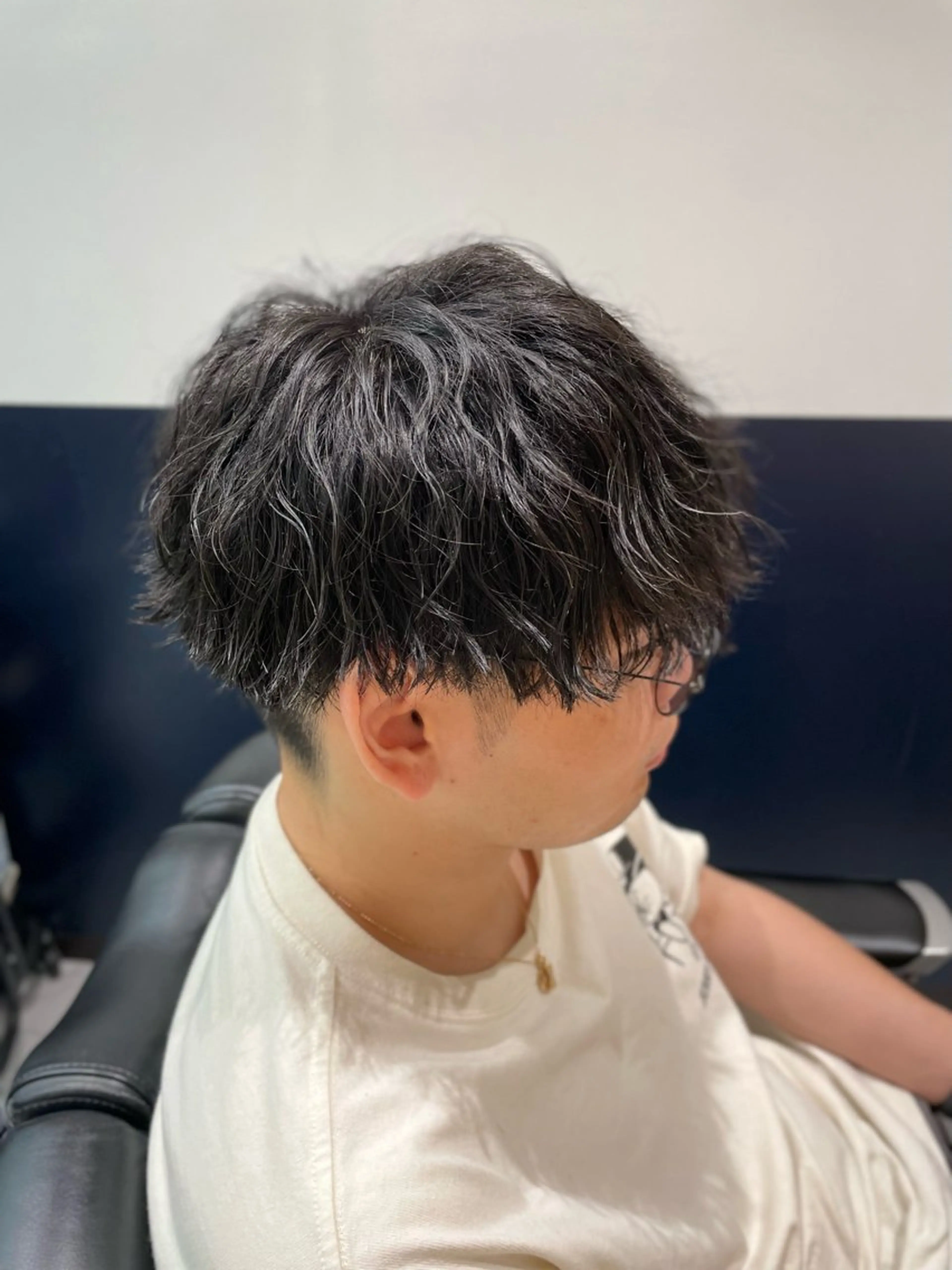 ミディアム パーマ メンズ ミディアムパーマ マッシュ メンズパーマ カット パーマ 銀座メンズカット/ 銀座メンズパーマ/のヘアスタイル