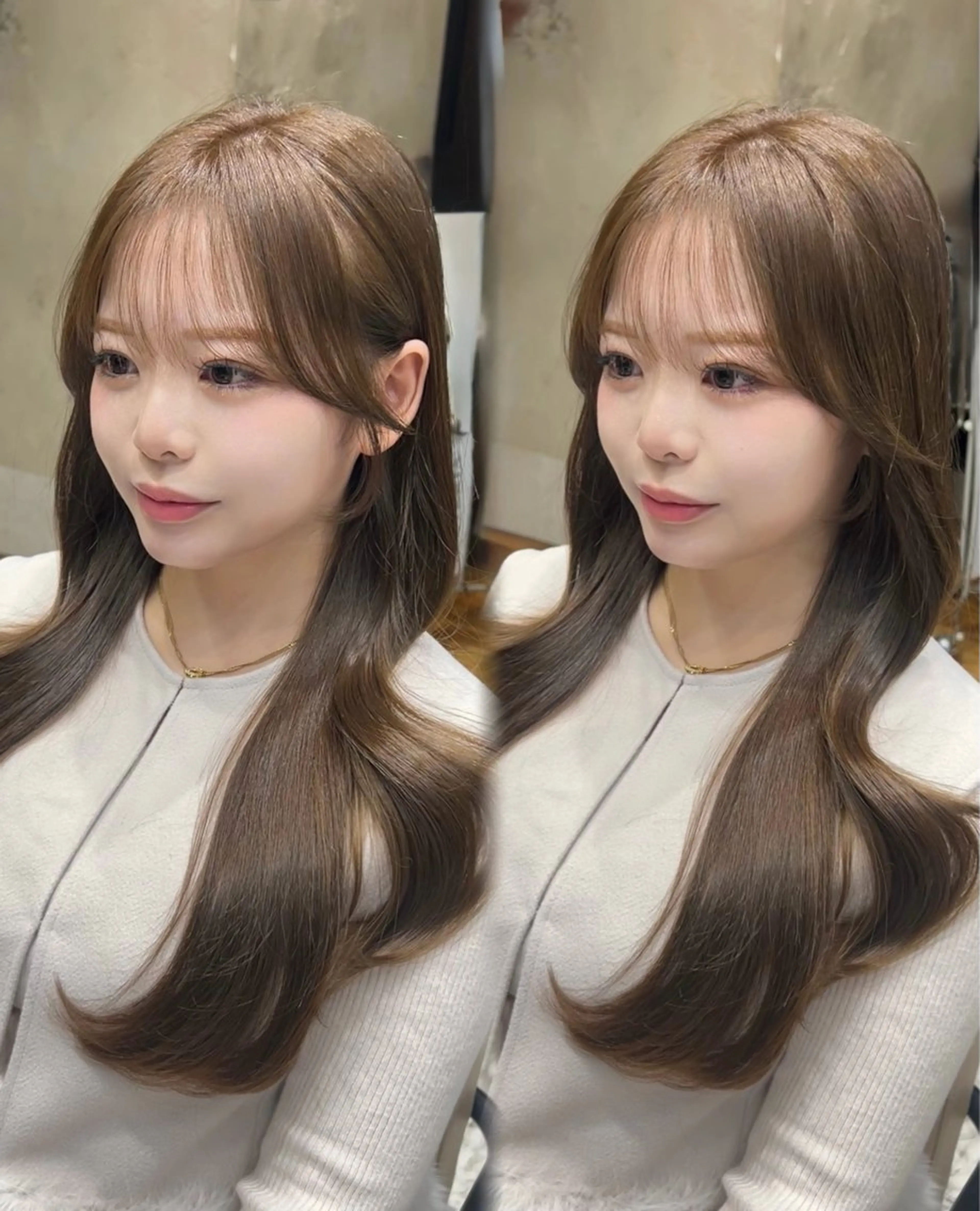 セミロング くびれヘア レイヤーカット カット ヘアカラー トリートメント 🧡くびれヘア/前髪 顔周り🧡久原結衣のヘアスタイル