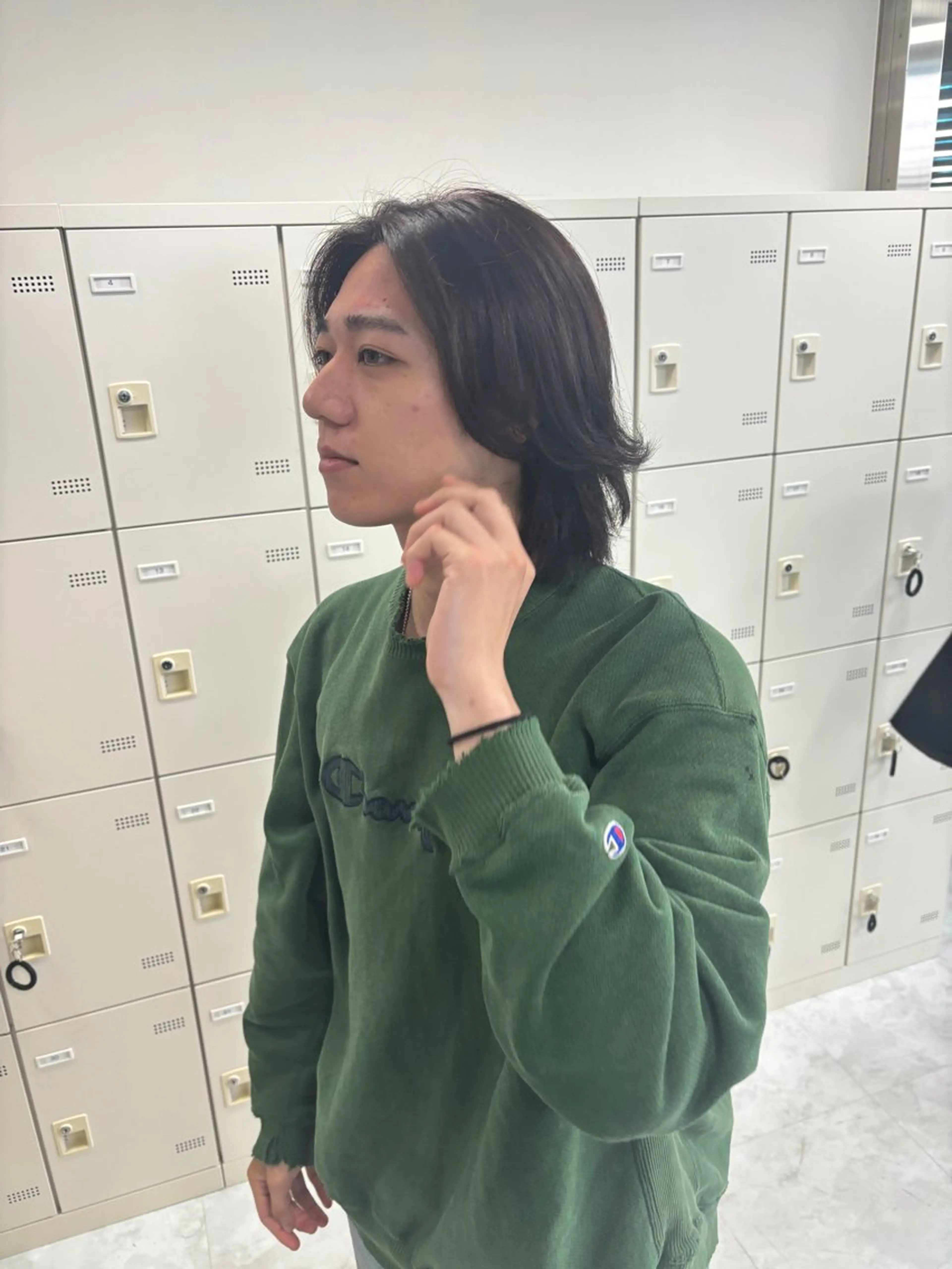 ロング カット ヘアカラー トリートメント 韓国ヘア/ブリーチ無 しWカラー/オリーブのヘアスタイル