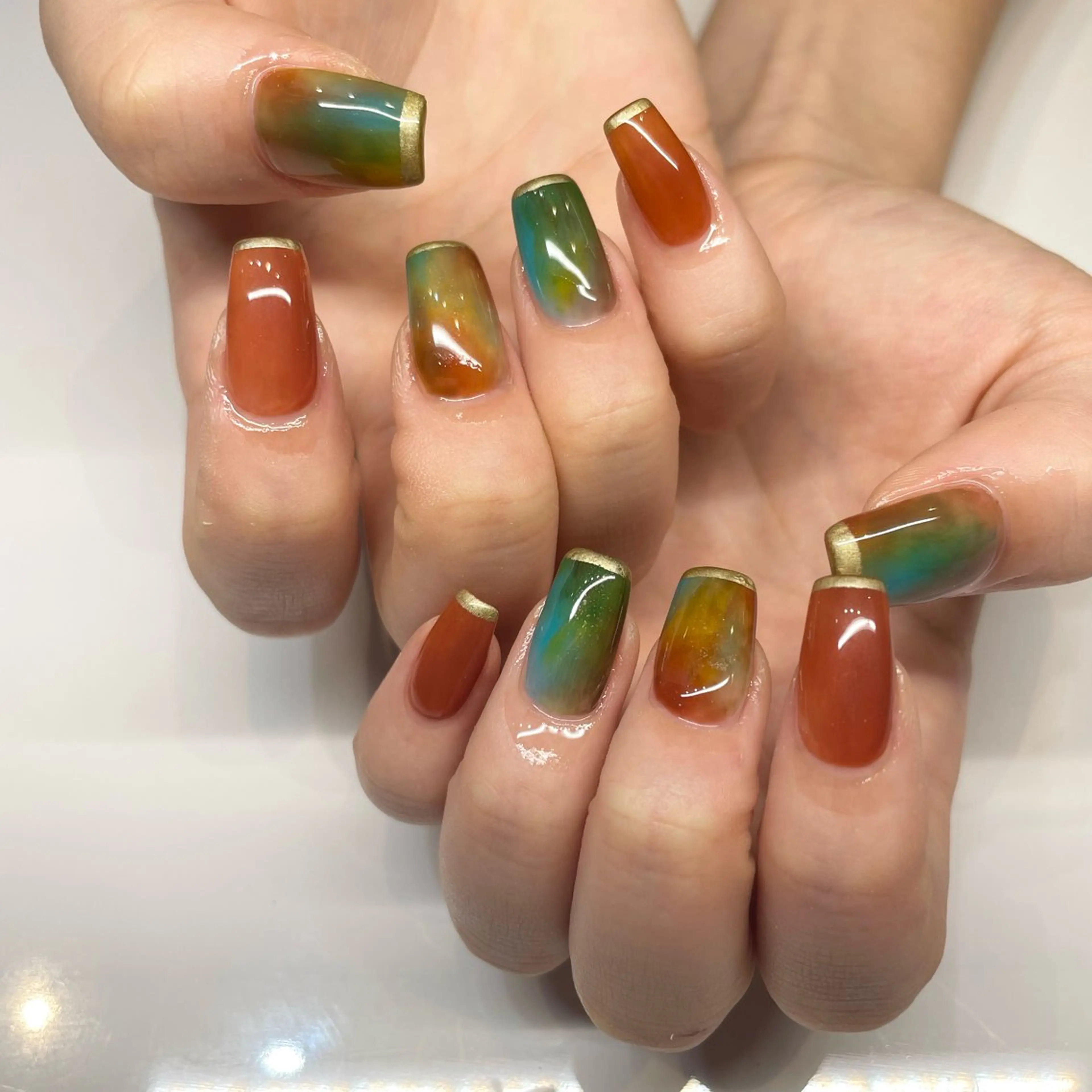 ネイル フラッシュネイル ジェルネイル キラキラネイル マグネットネイル 持ち込み ハンドネイル 糀屋 彩奈のネイルデザイン