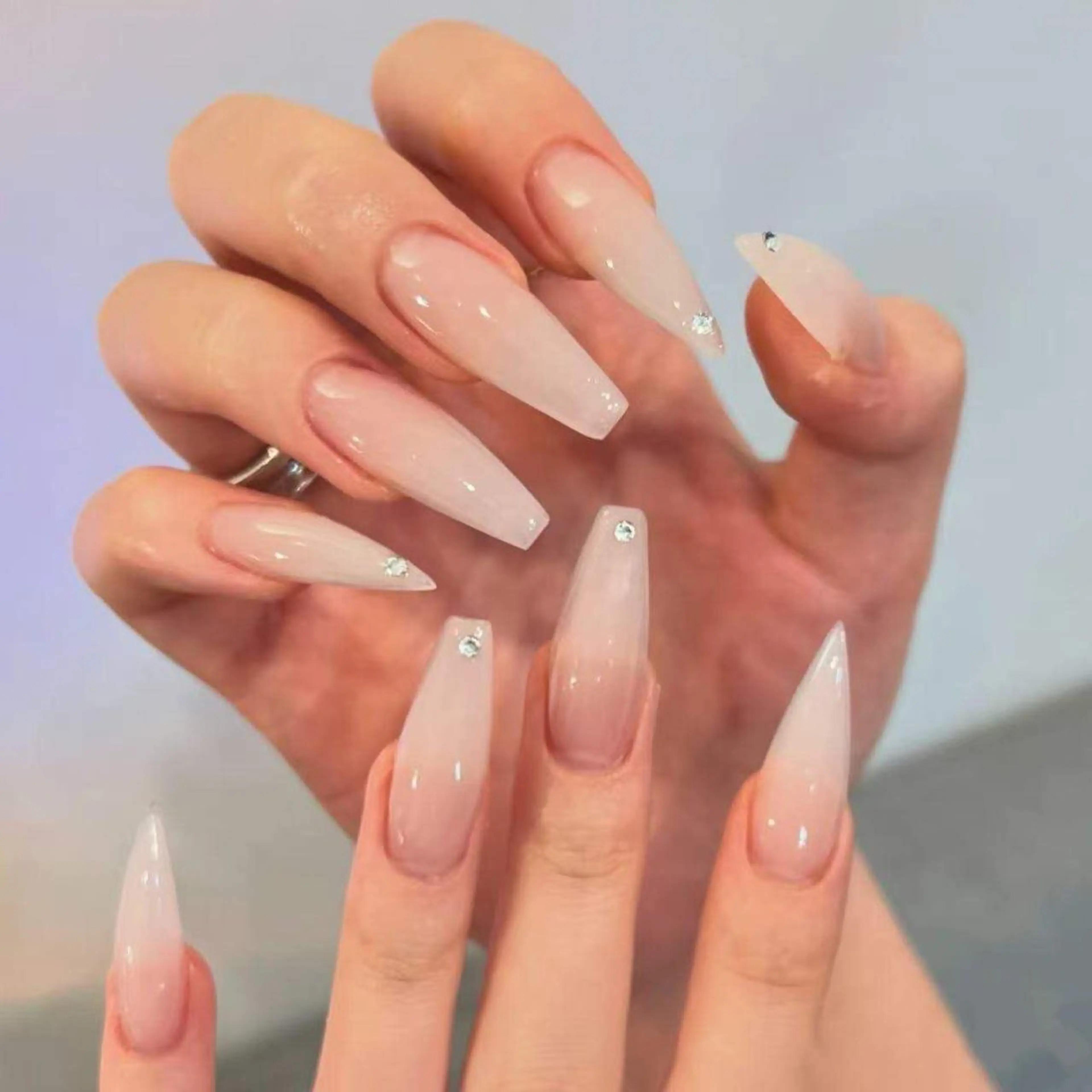 ネイル フラワーネイル フレンチネイル ジェルネイル ガラスフレンチ ハート ハンドネイル BabyYouMi ねねのネイルデザイン