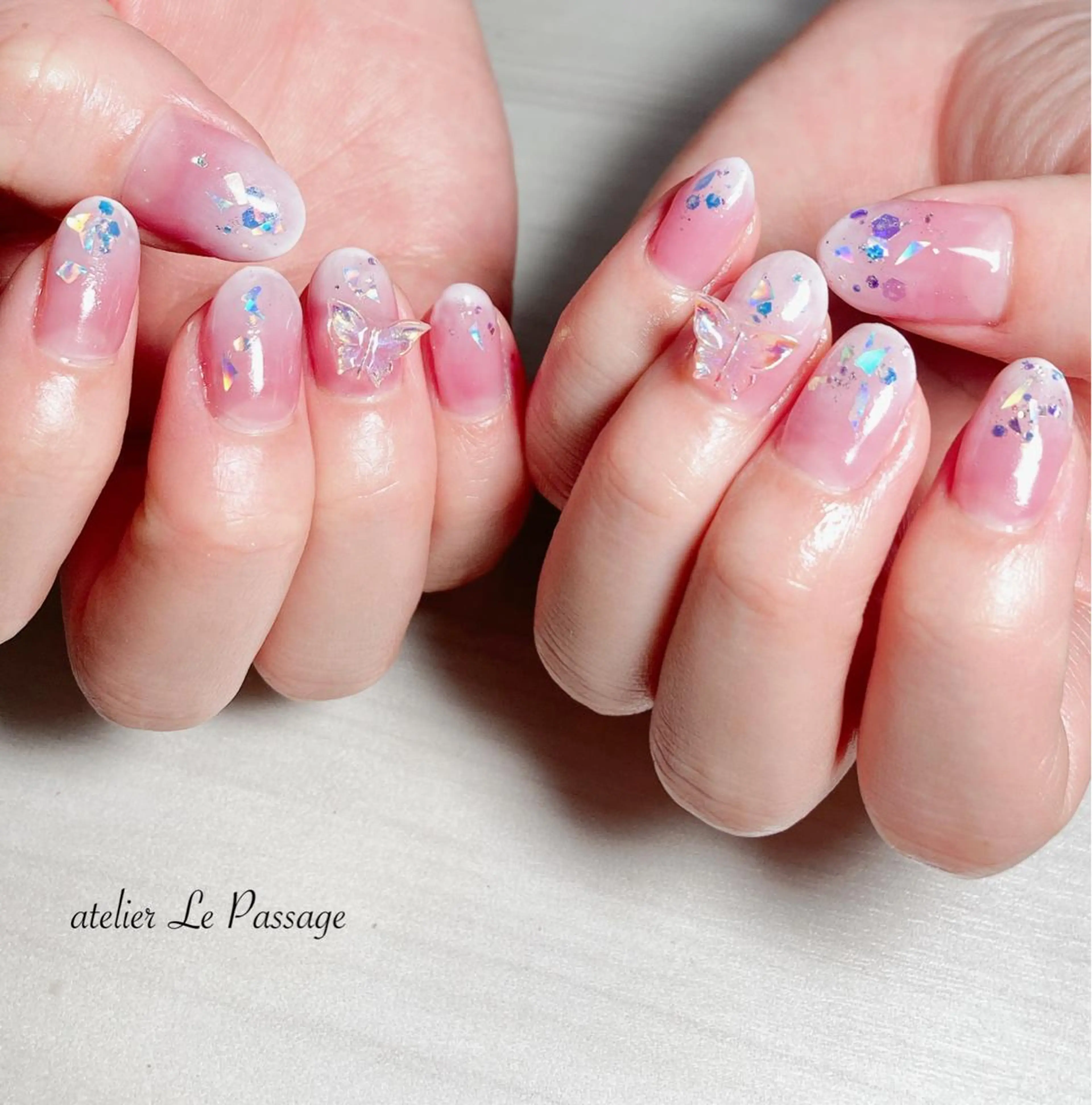 ネイル ジェルネイル グラデーション ニュアンスネイル パラジェル ピンク Atelier Le Passage所属・h nakatsukaのネイルデザイン