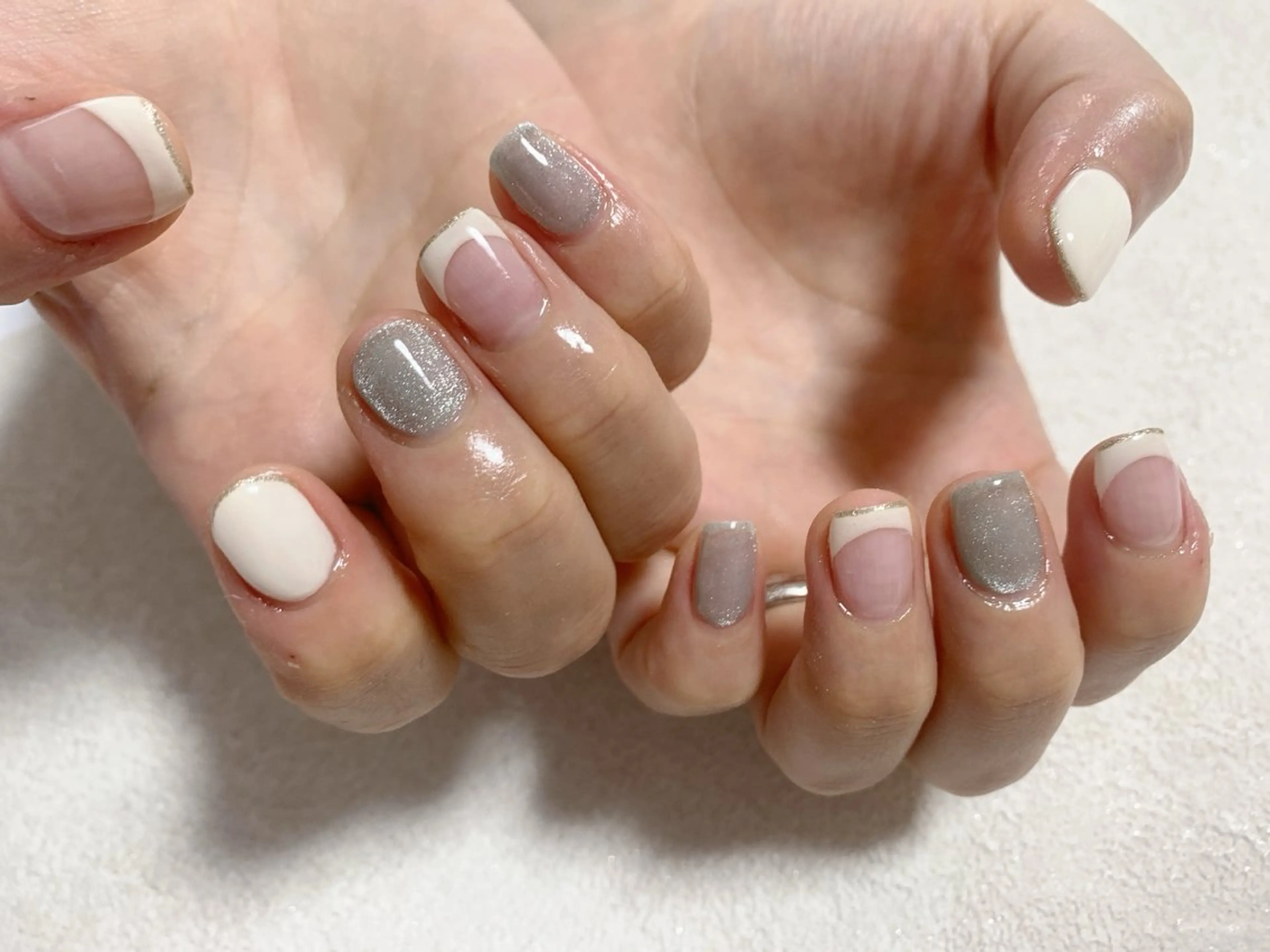 ネイル フレンチネイル ジェルネイル マグネットネイル メンズネイル パラジェル kiki nail たまプラーザのネイルデザイン