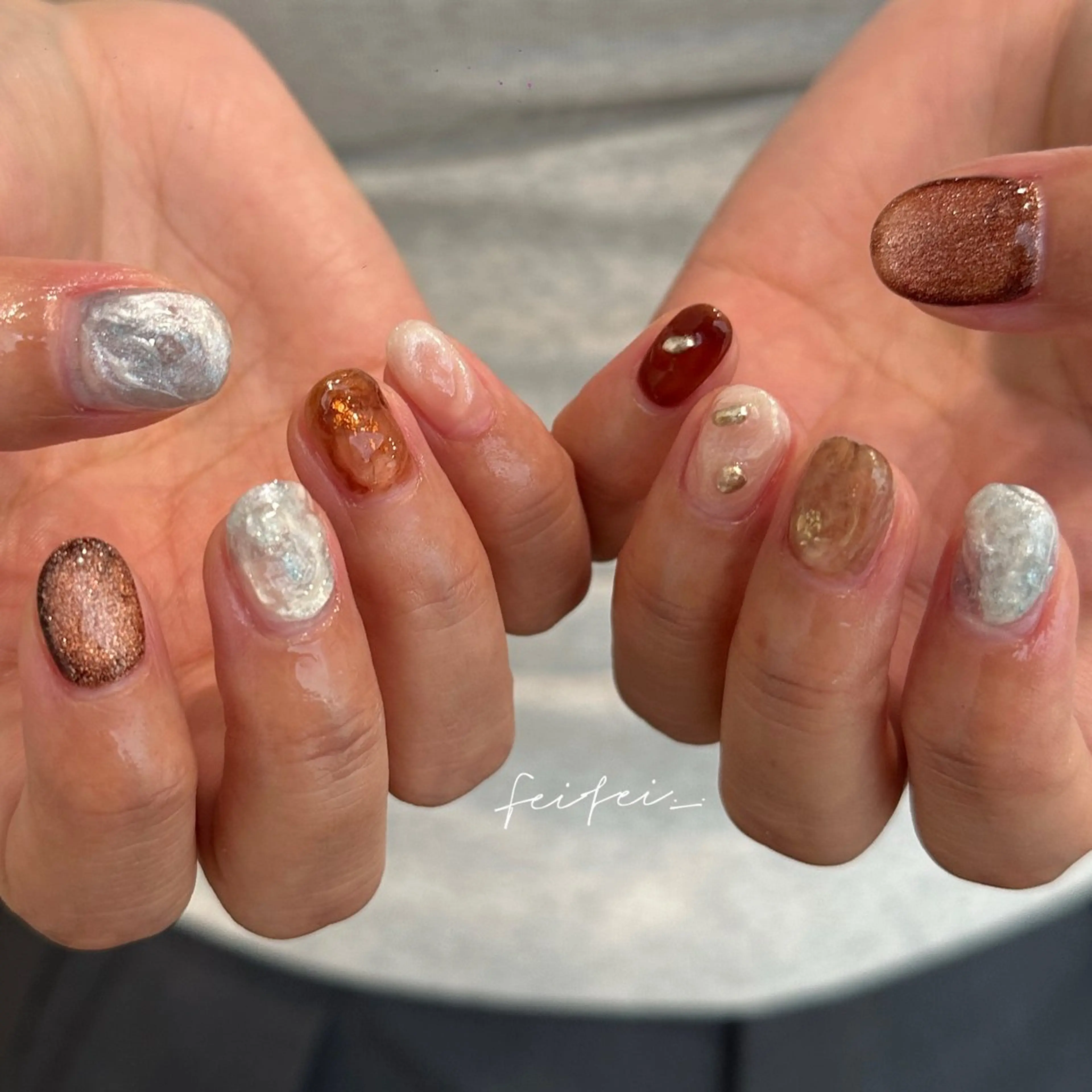 ネイル ハンドネイル 🎀 Hiyubi._.nail 🫧所属・🎀フェイ フェイ🫧💗のネイルデザイン