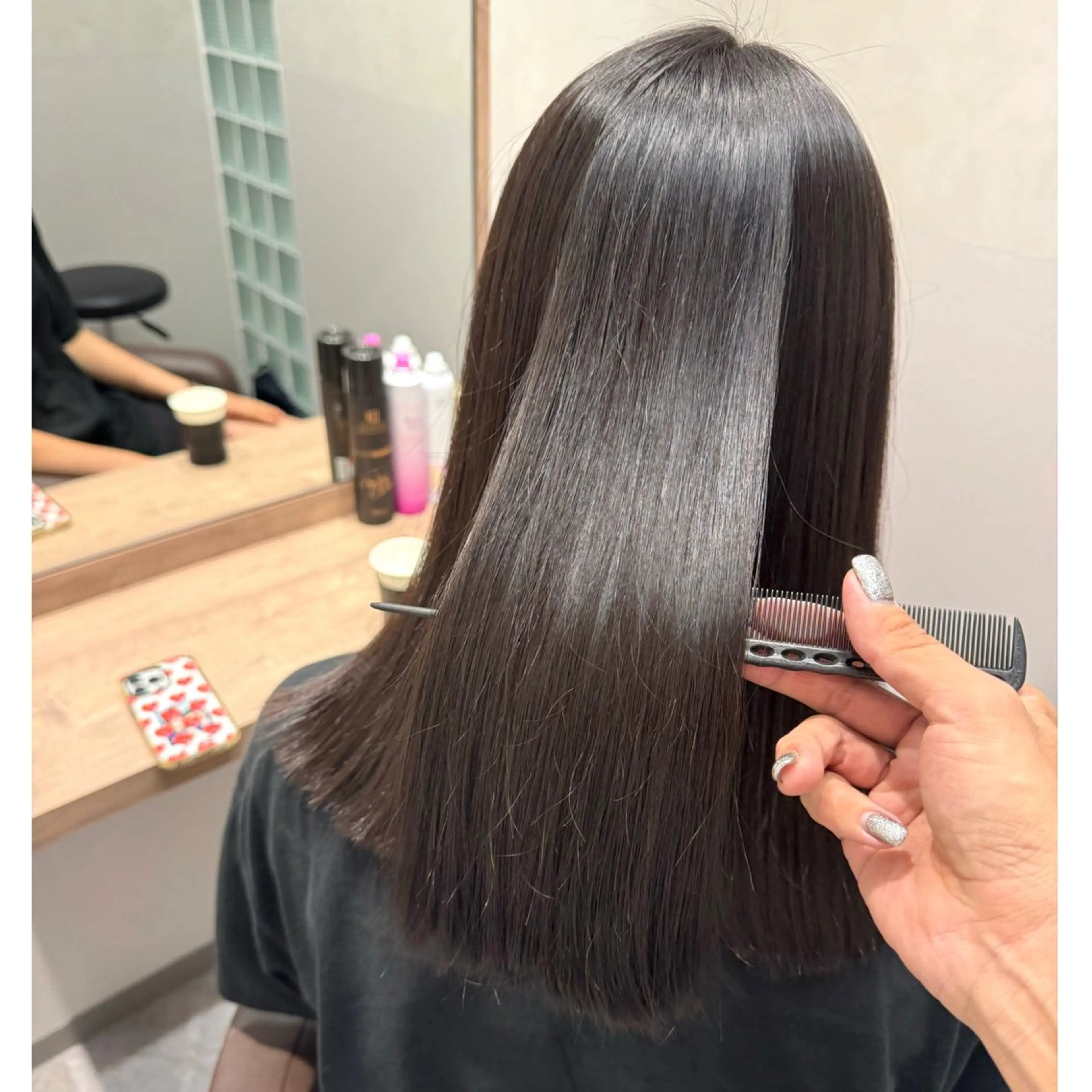 セミロング 縮毛矯正 カット 縮毛矯正 トリートメント 森 隆秀/韓国ヘアのヘアスタイル