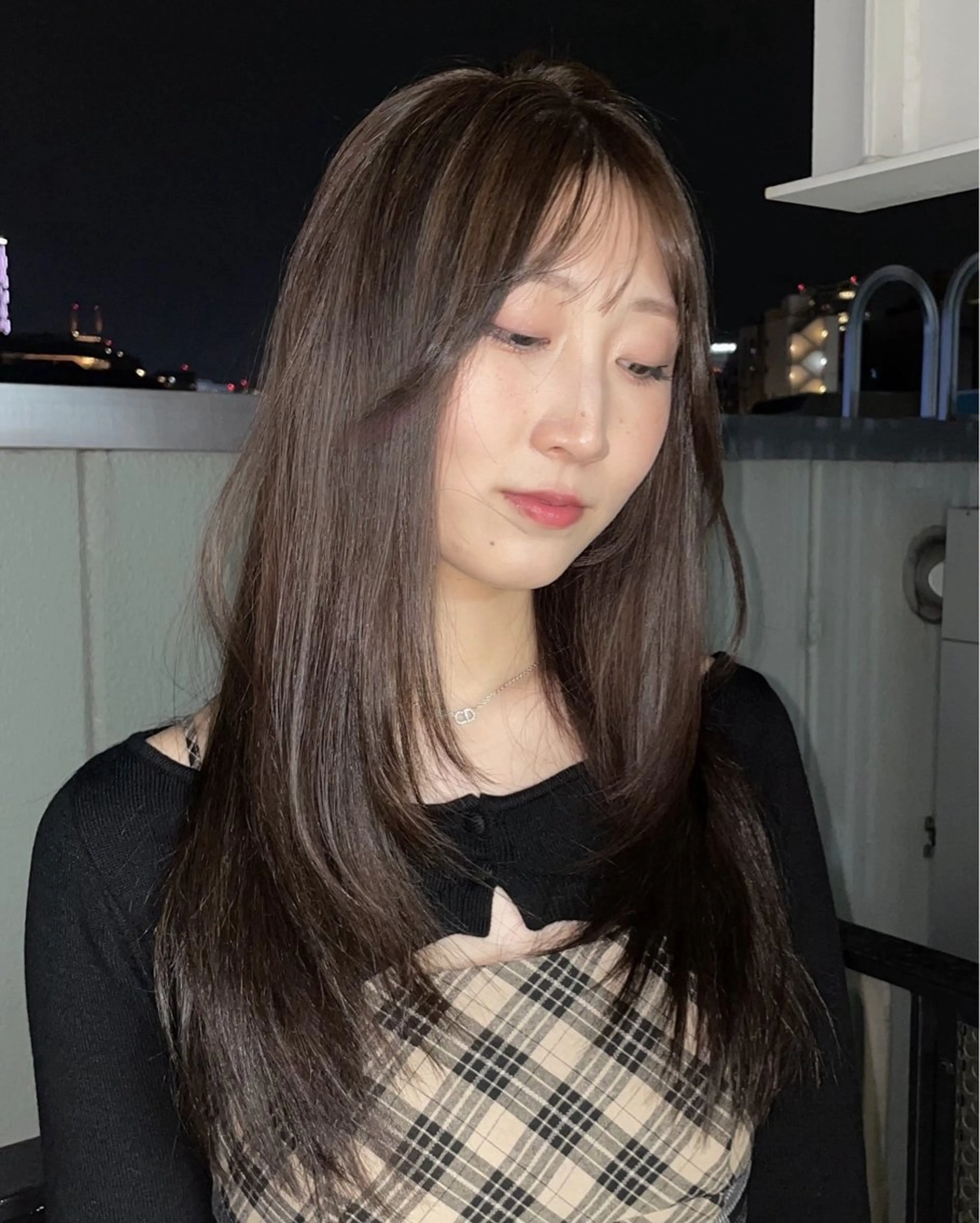 セミロング カラー ブリーチ ハイトーンカラー ボブ 髪質改善 韓国風ヘア レイヤー/ブリーチ ♥️【木坂 桃歌】のヘアスタイル