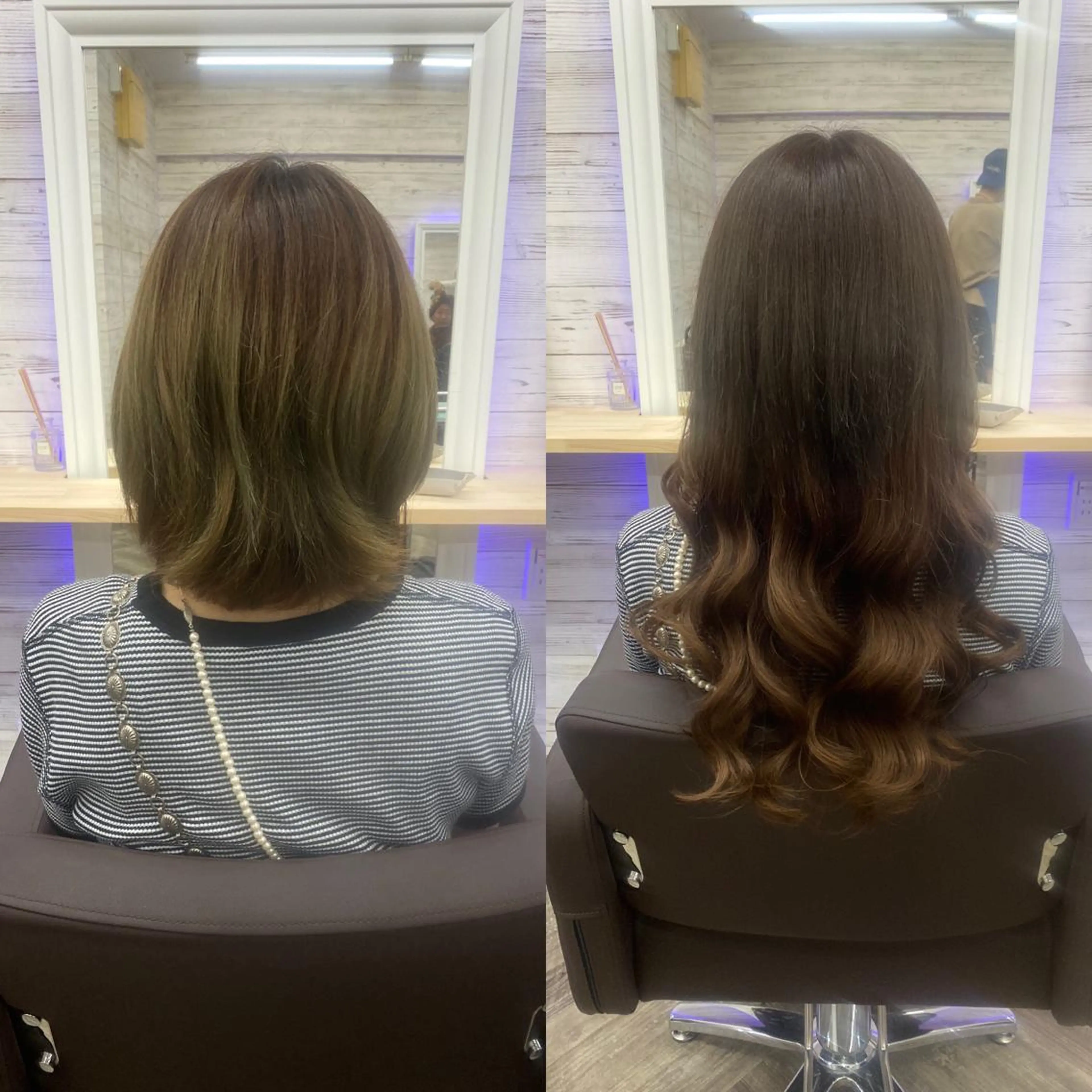 ロング カラー ヘアアレンジ ショートボブ 編み込みエクステ シールエクステ バレイヤージュ 透明感カラー LAVENDIA Azabu所属・LAVENDIA 初音のヘアスタイル