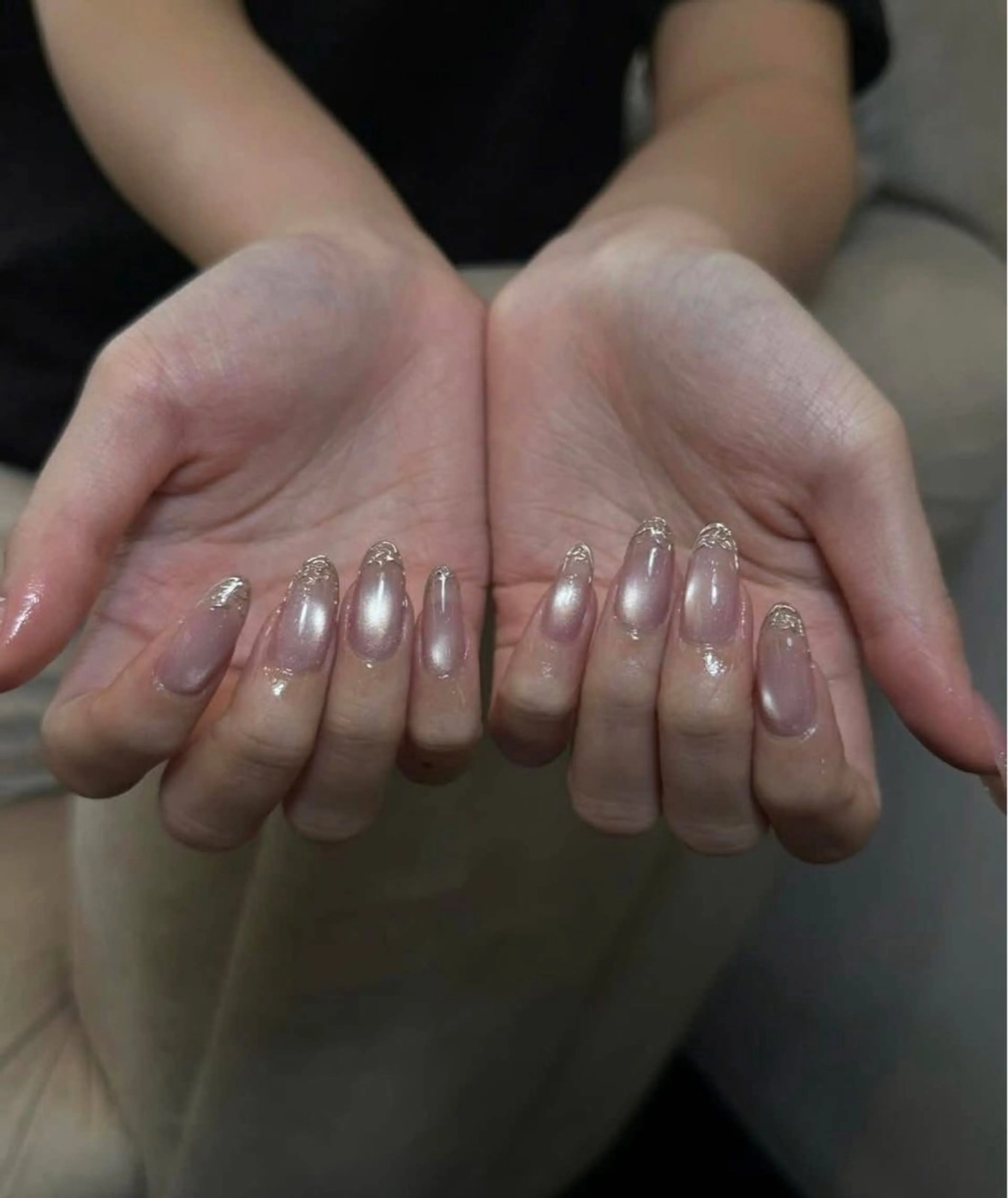 ネイル チークネイル フレンチネイル グラデーション 韓国ネイル マグネットネイル ハンドネイル Kitty1689 Kittyのネイルデザイン