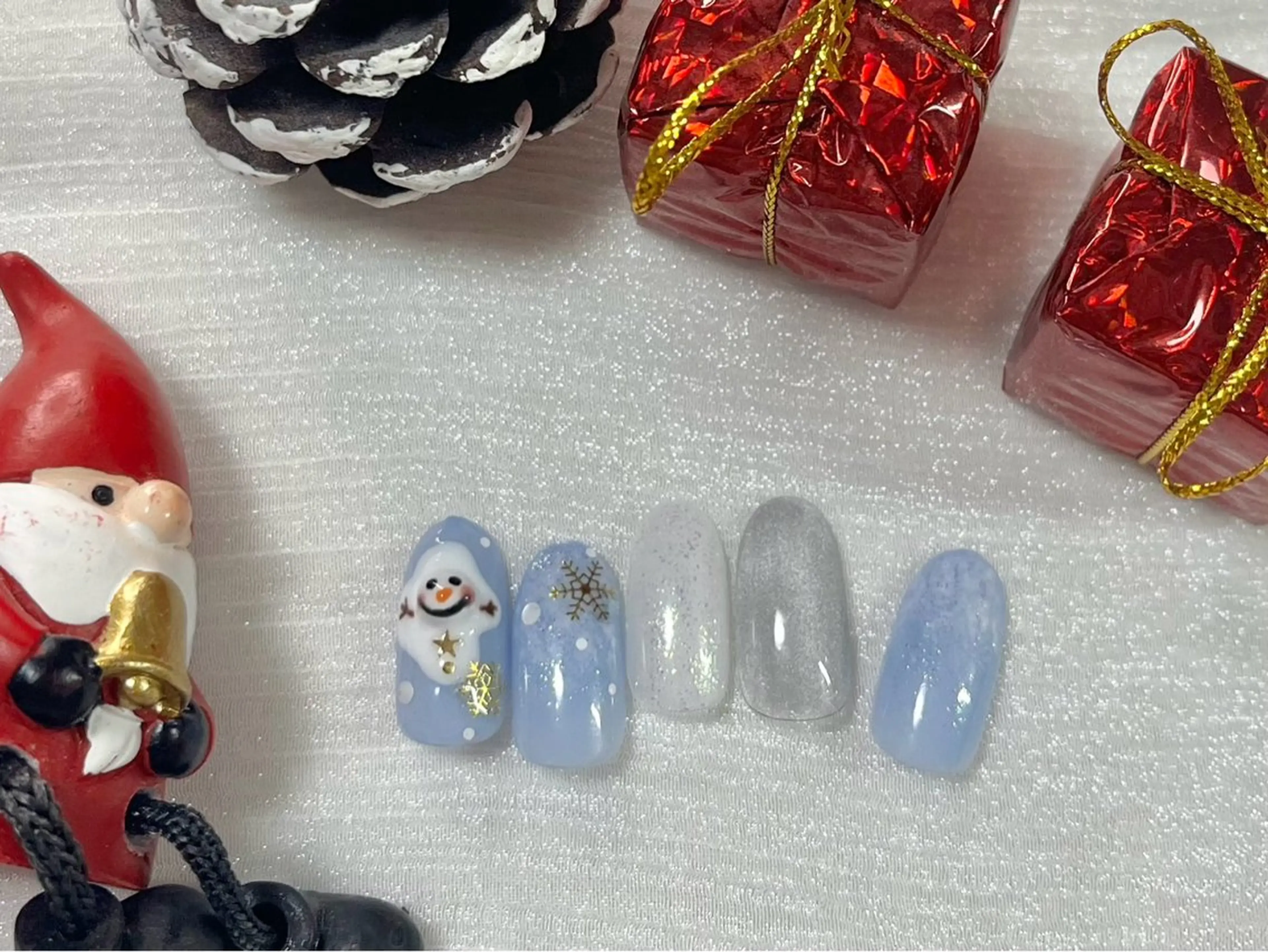 ネイル ジェルネイル パラジェル 冬ネイル クリスマス ハンドネイル kiki nail 二子玉川のネイルデザイン