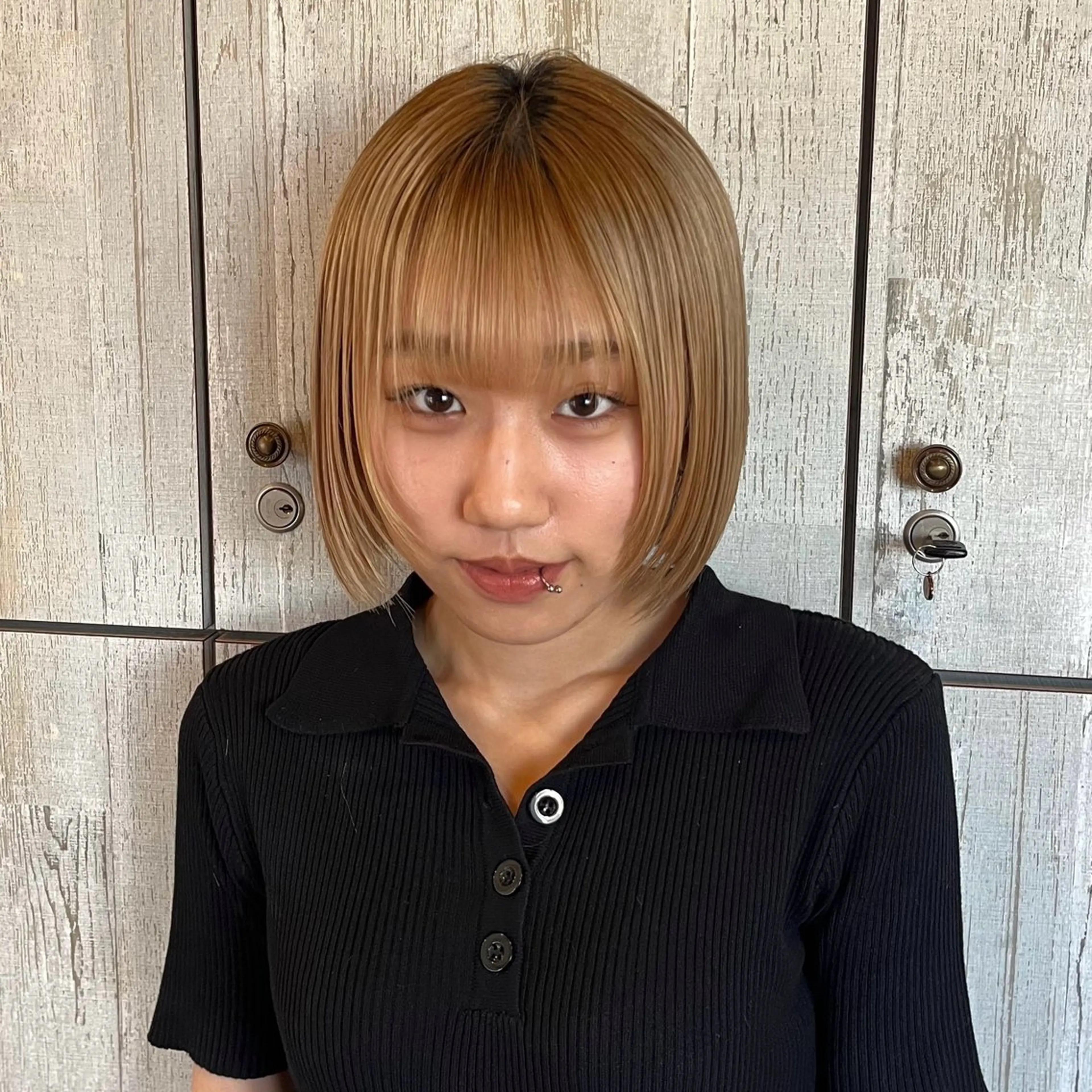 ショート ボブレイヤー ボブ レイヤーカット カラー/韓国レイヤー /ブリーチ/hinaのヘアスタイル