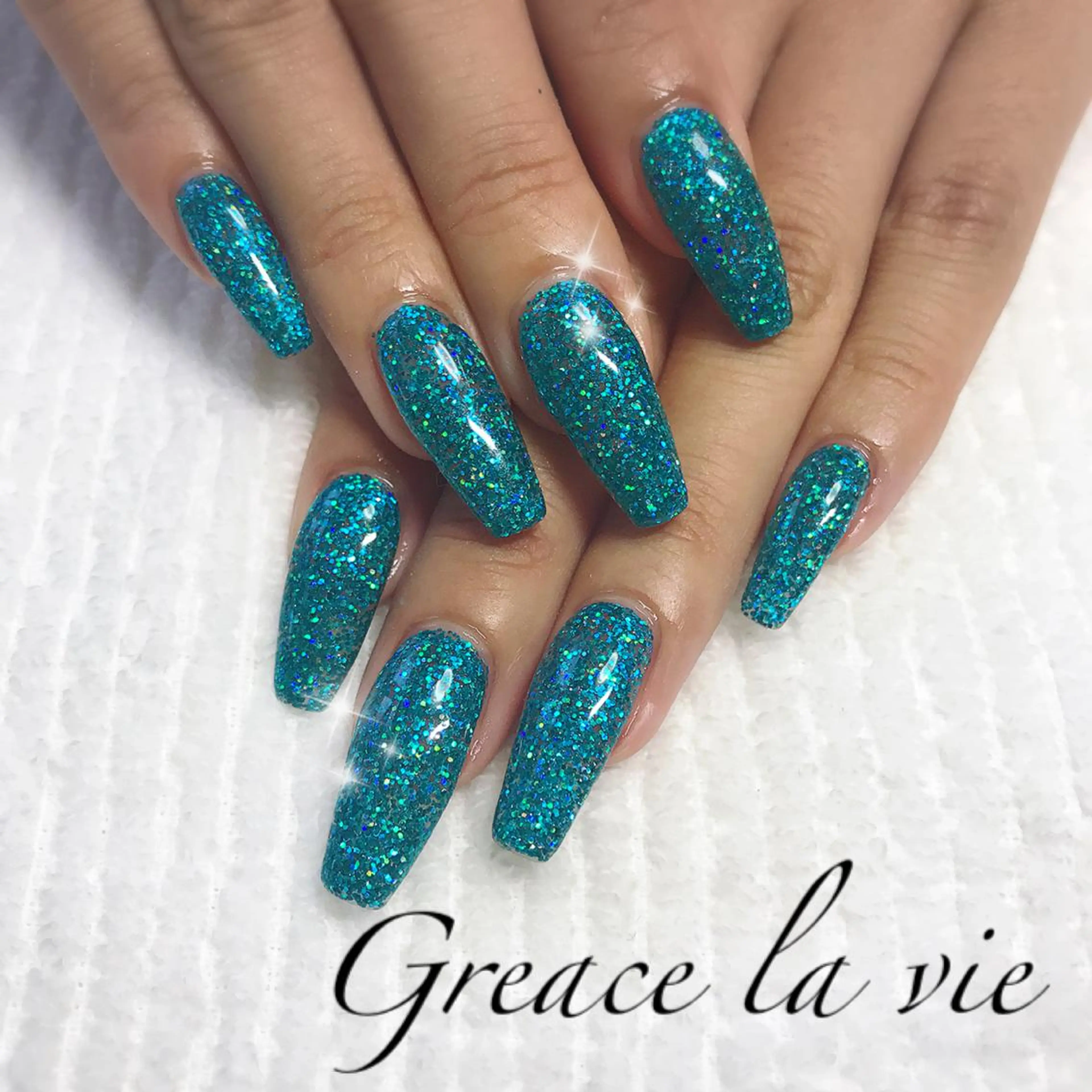 ロング カラー パーマ ヘアアレンジ キッズ ネイル マツエク・マツパ ラメ(グリッター) Greace la vie所属・Greace  la vieのネイルデザイン