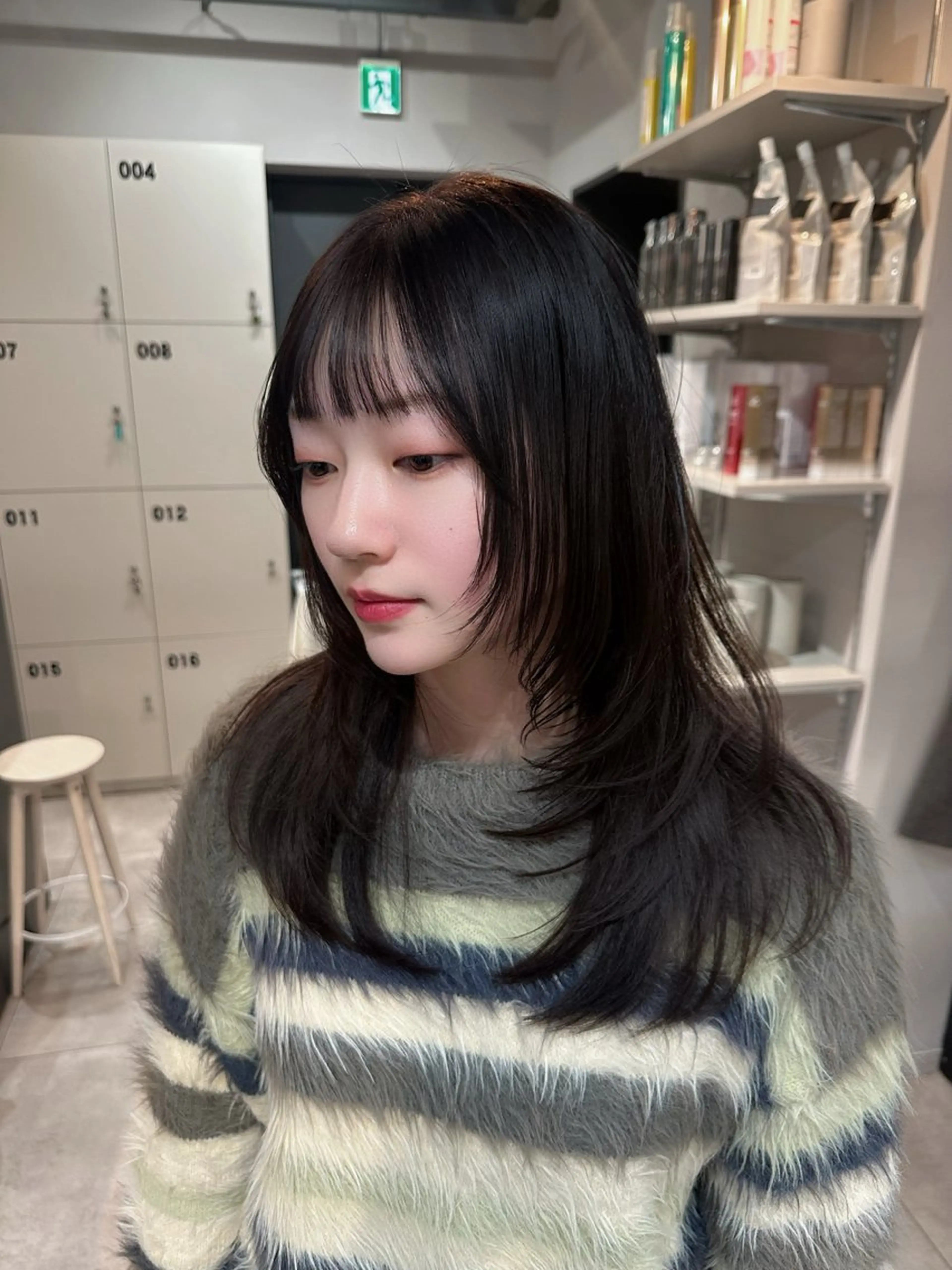 ミディアム 髪質改善 カット ヘアカラー KURO/韓国ヘア /レイヤーカットのヘアスタイル