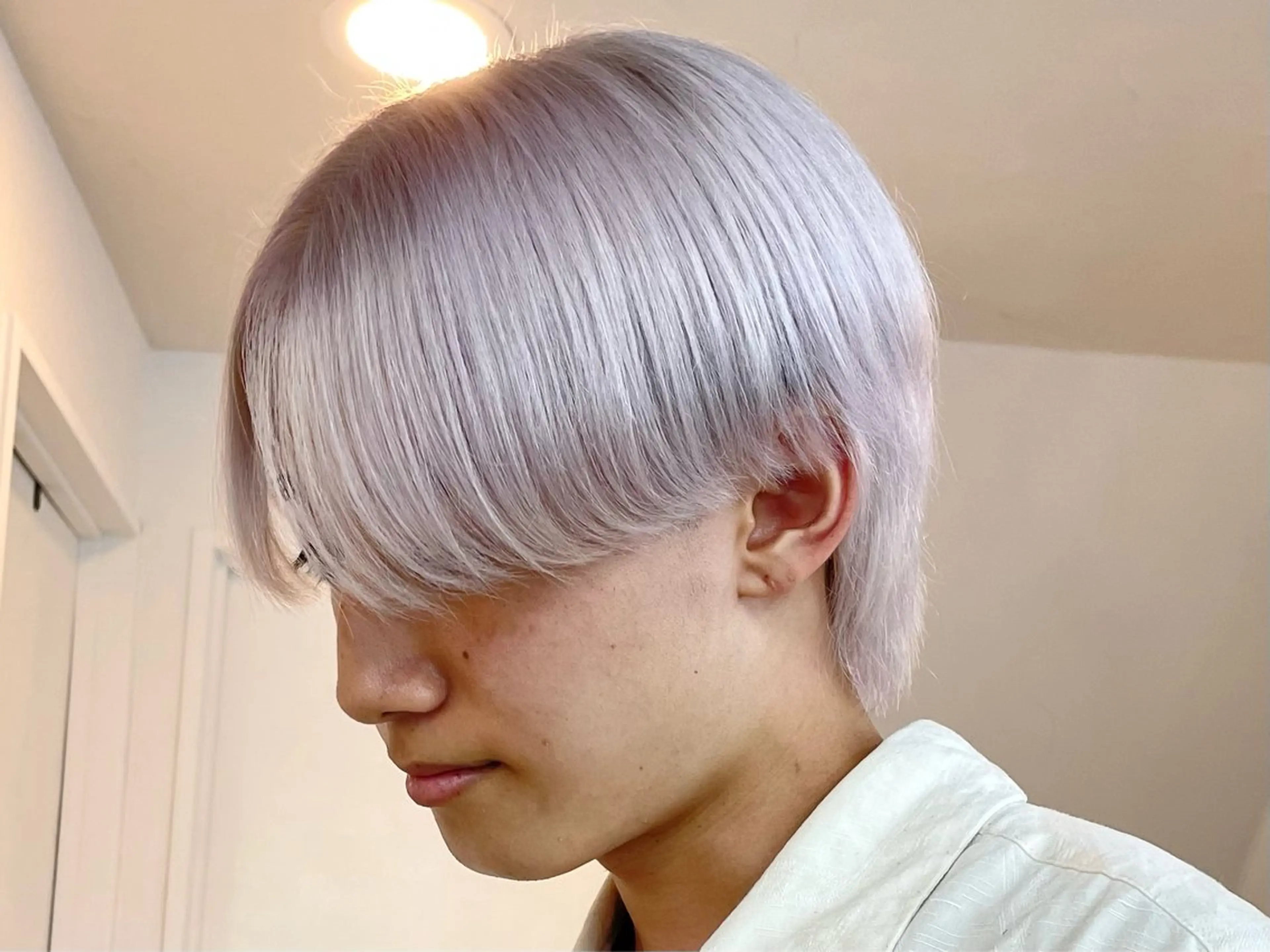 ショート カラー メンズ メンズブリーチ ブリーチ シルバー ホワイトシルバー カット ヘアカラー トリートメント ブロンド・ハイトーン ／遠藤将太のヘアスタイル