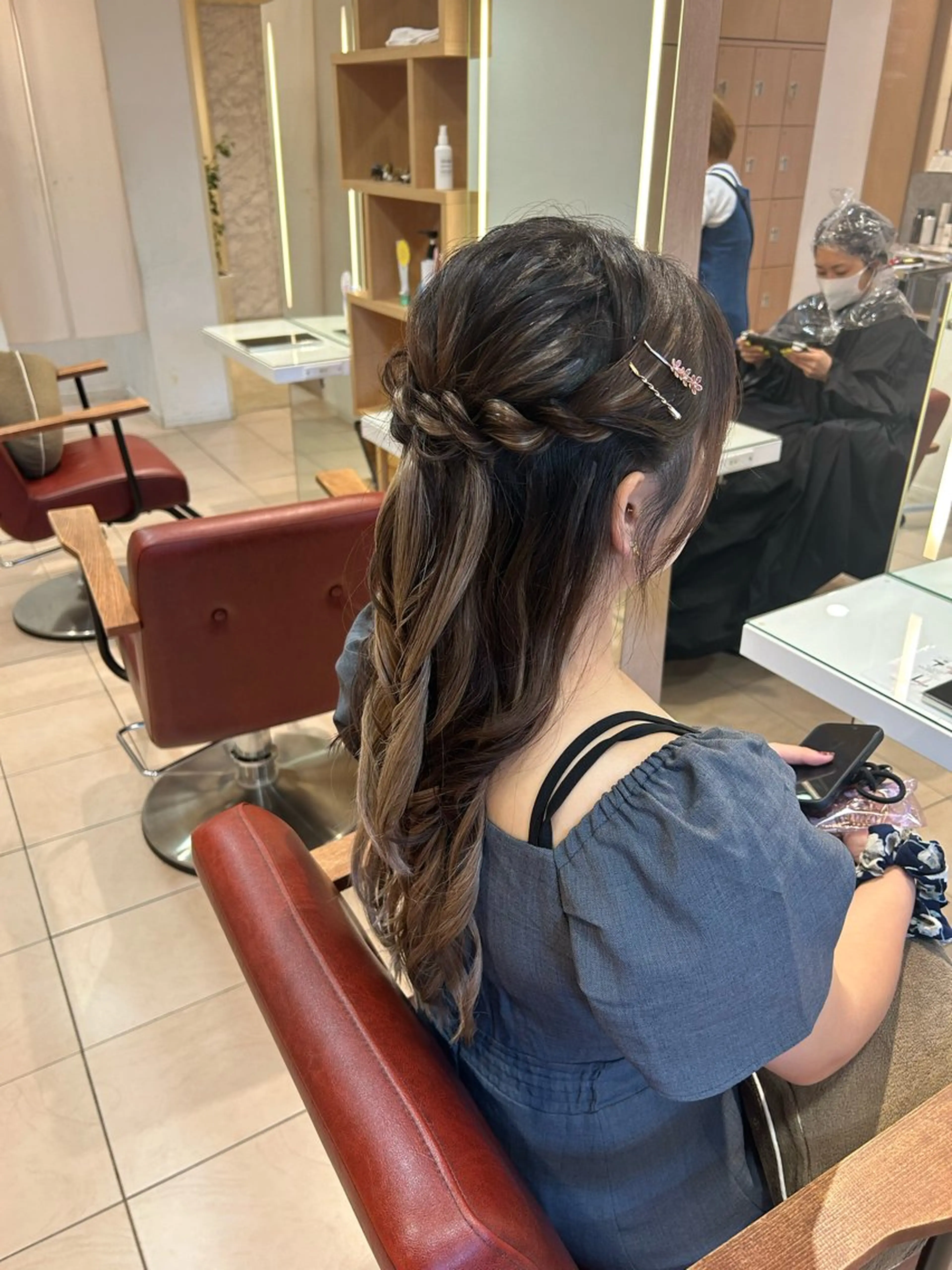 ヘアアレンジ ハーフアップ ヘアセット/暖色 /レイヤー 山田寛菜のヘアスタイル