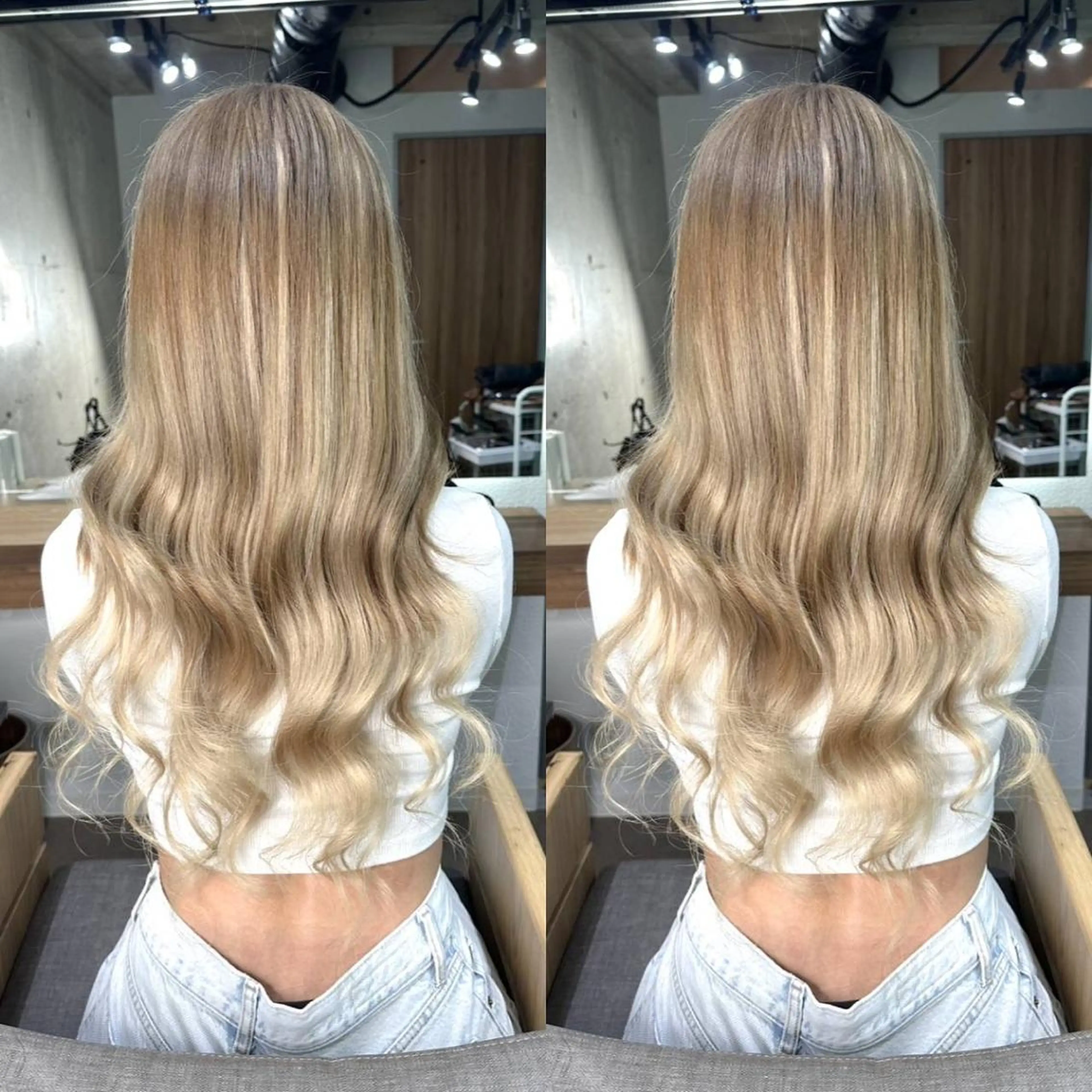 👑ハイトーンロングに👑 ダブルカラー➕シールエクステ40本の写真