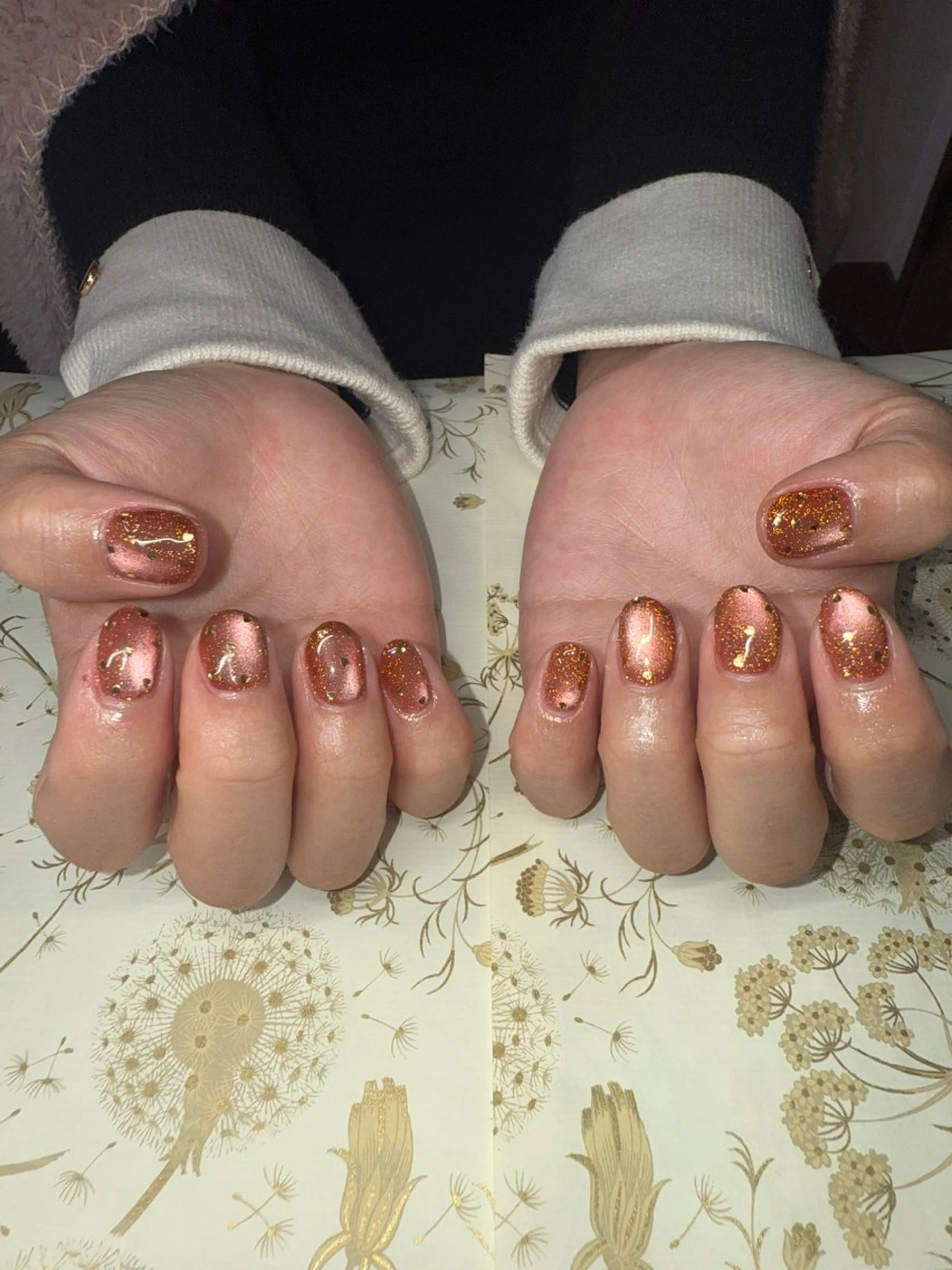 ネイル フラッシュネイル ハート ショートネイル バレンタイン 冬ネイル ハンドネイル miel nailのネイルデザイン