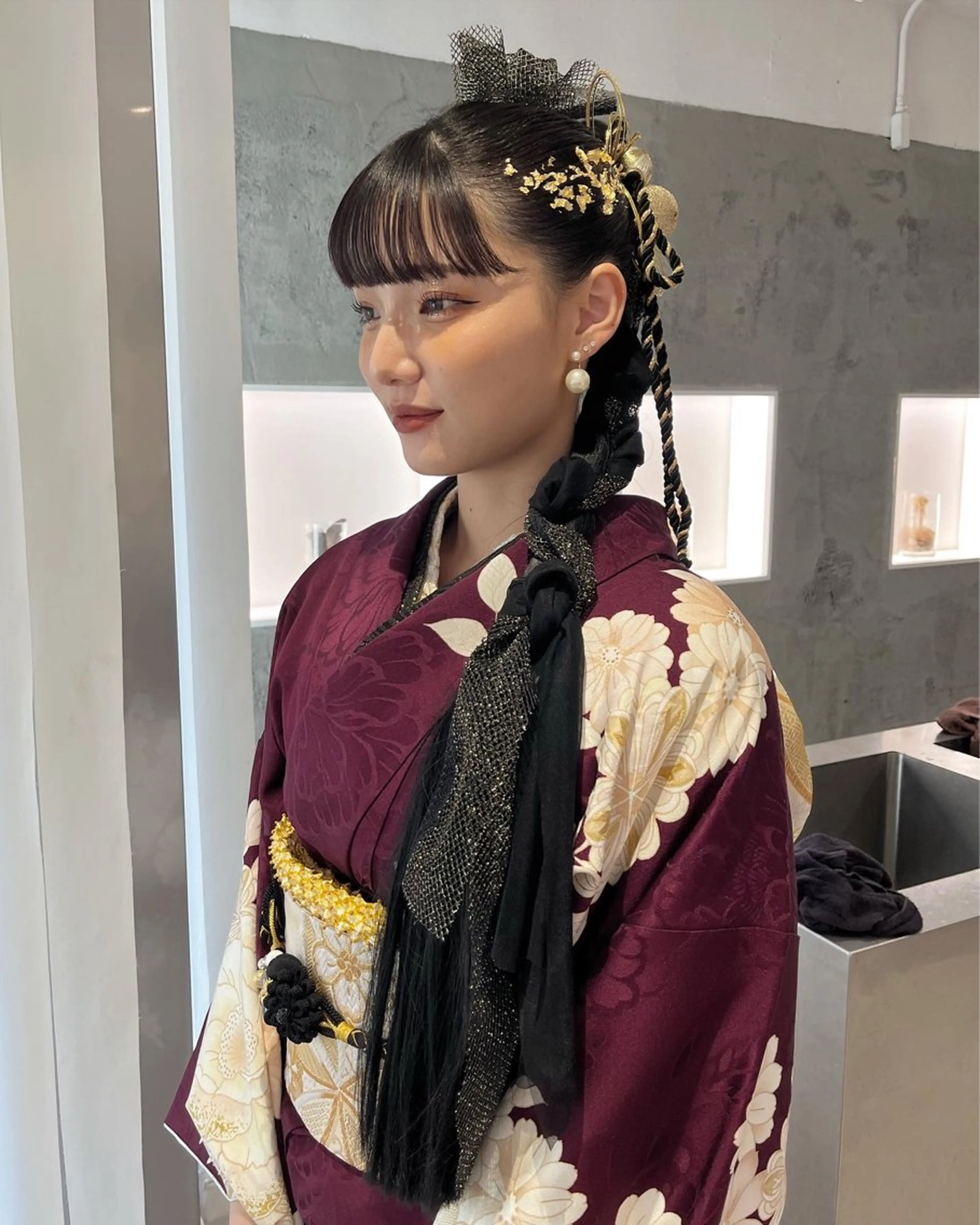 ヘアアレンジ ポニーテール 着付け サソウ ユリエ🥥のヘアスタイル