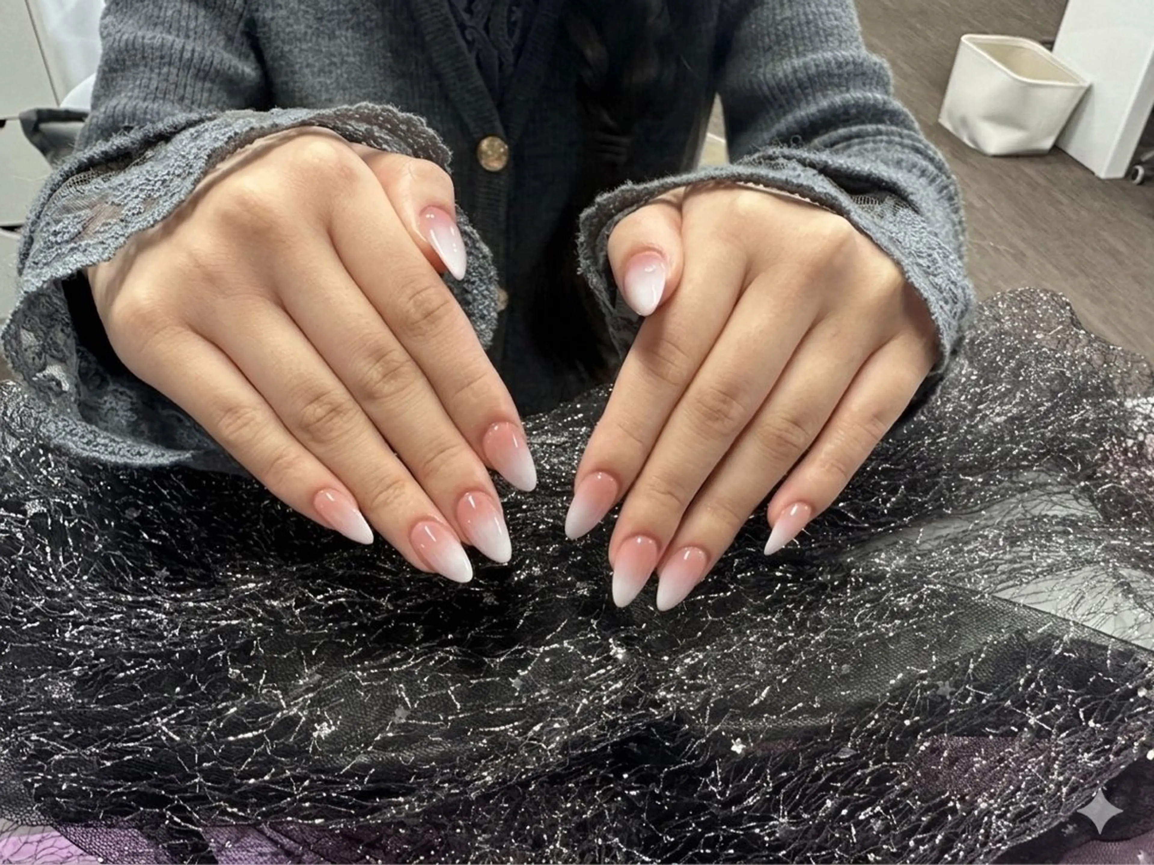 ネイル 成人式 フラッシュネイル フレンチネイル ジェルネイル グラデーション ハンドネイル Lya Nail_ Umikoのネイルデザイン