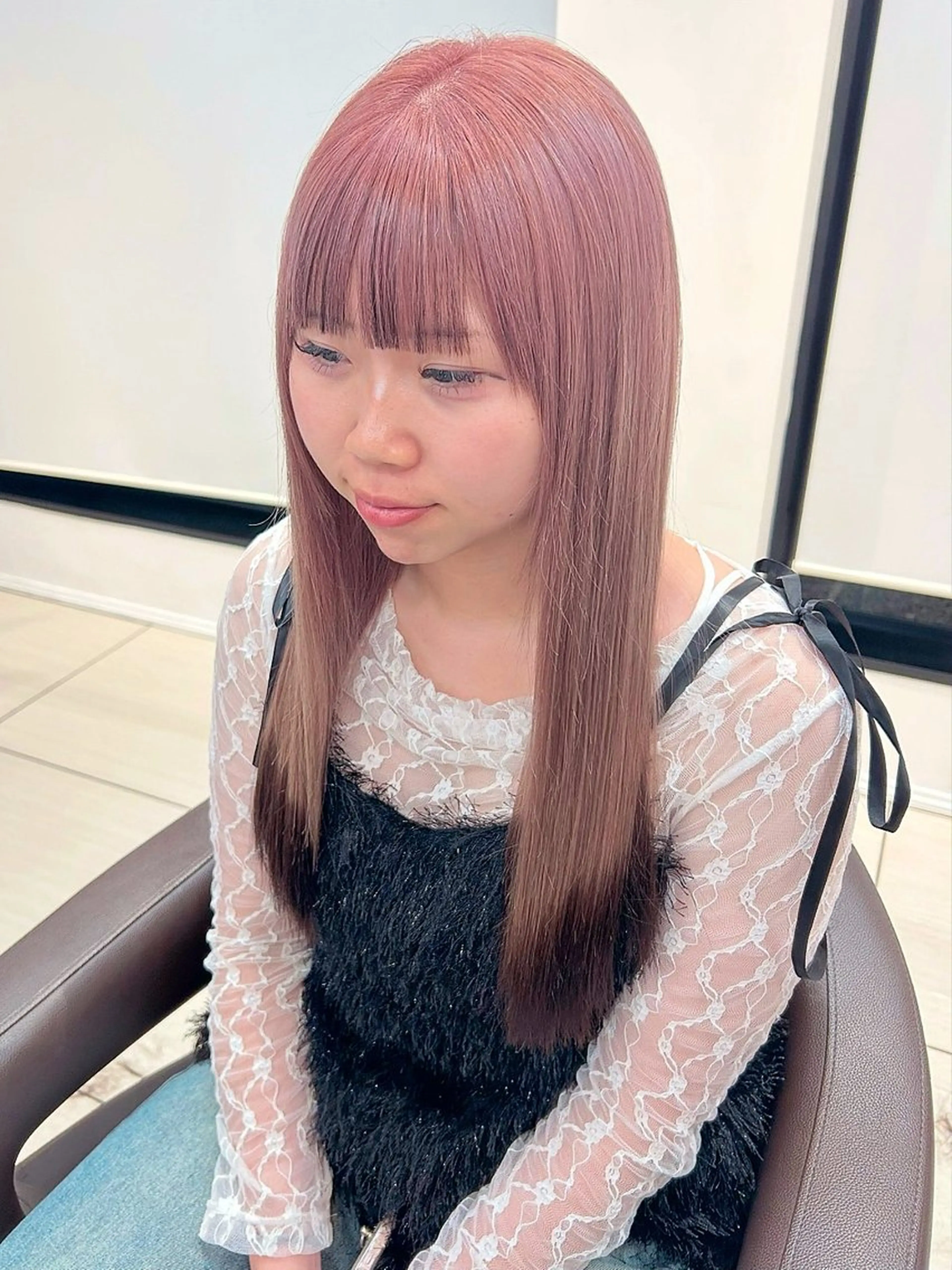 ロング カラー ブラウンカラー ピンクカラー EARTH🫧 涼香のヘアスタイル