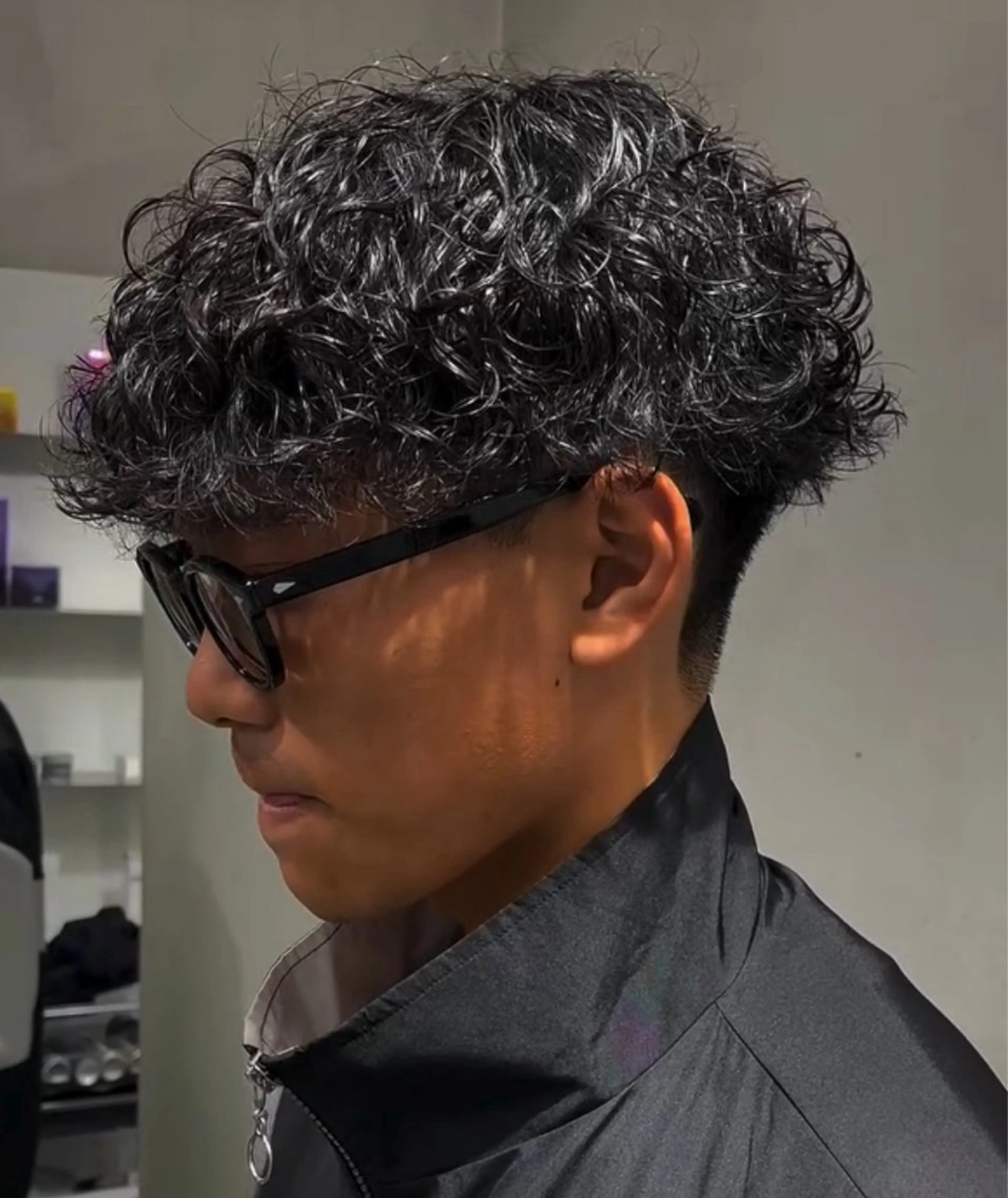 ショート カラー パーマ メンズ キッズ メンズパーマ 波巻きパーマ 栄💗メンズパーマ｜ ハイトーン｜haruのヘアスタイル