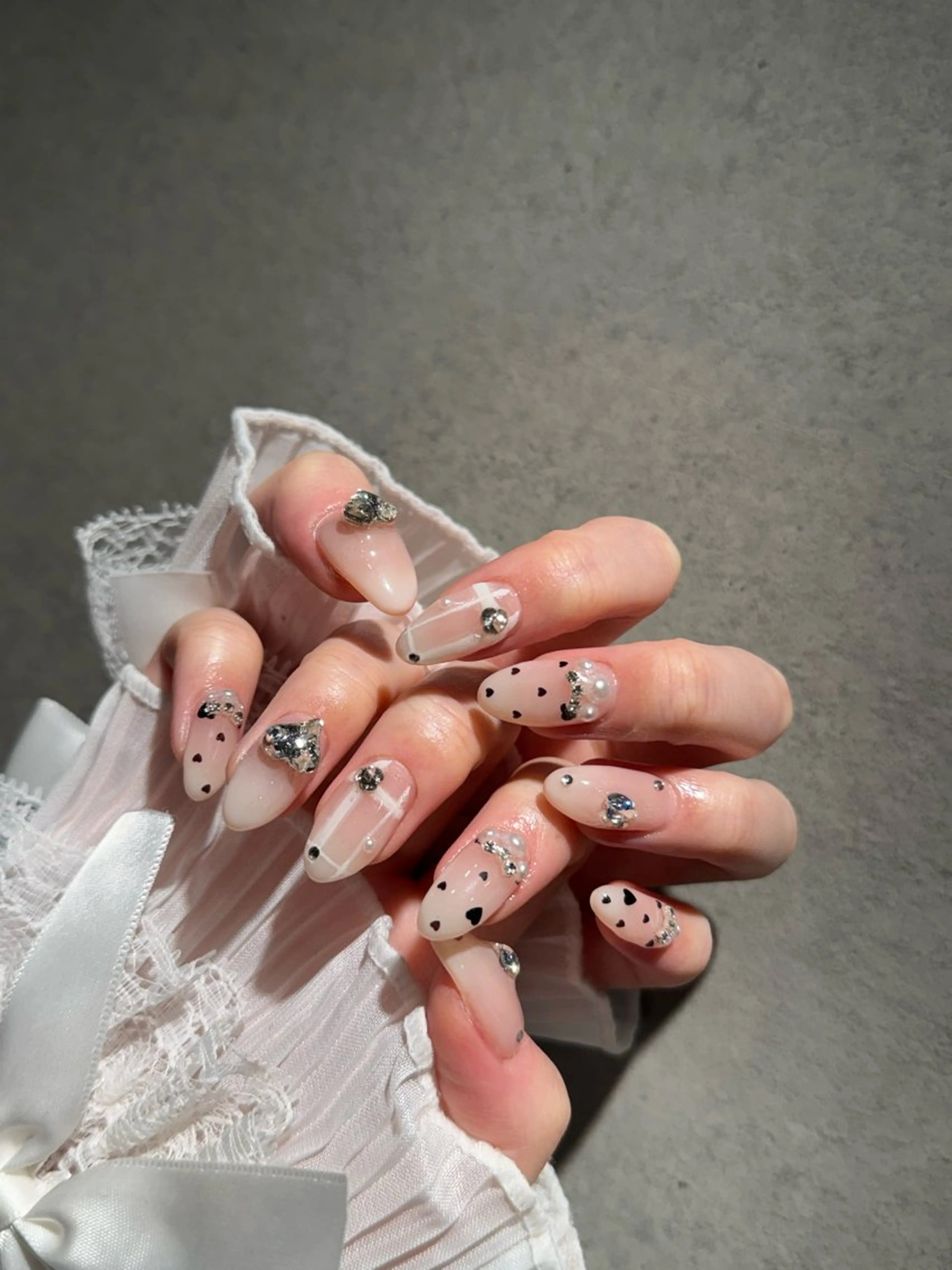 ネイル I-nailロング /ワンホン/キラキラのネイルデザイン