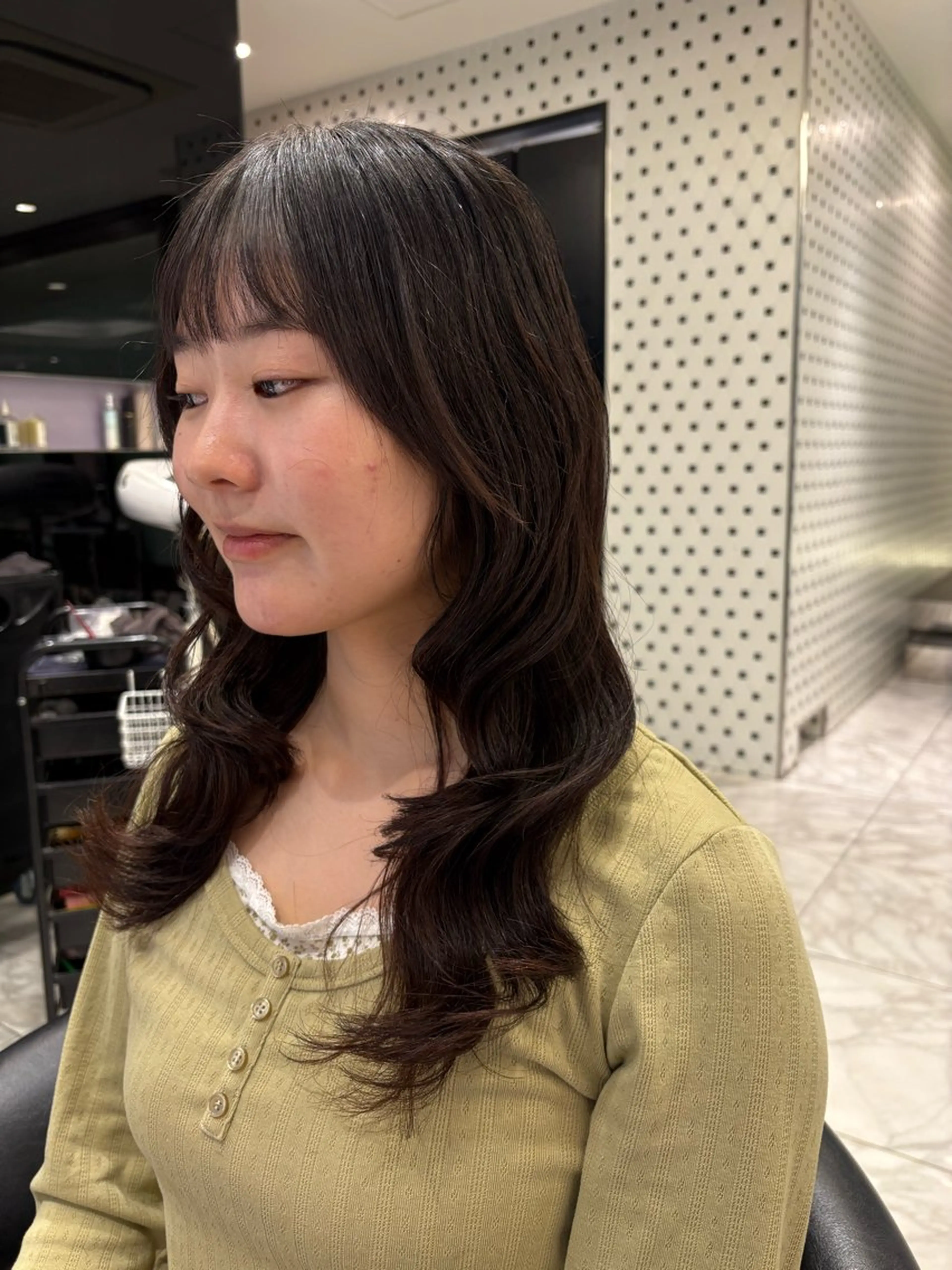 セミロング パーマ カット パーマ 🦩コテ巻きパーマ コンシェルジュなおのヘアスタイル