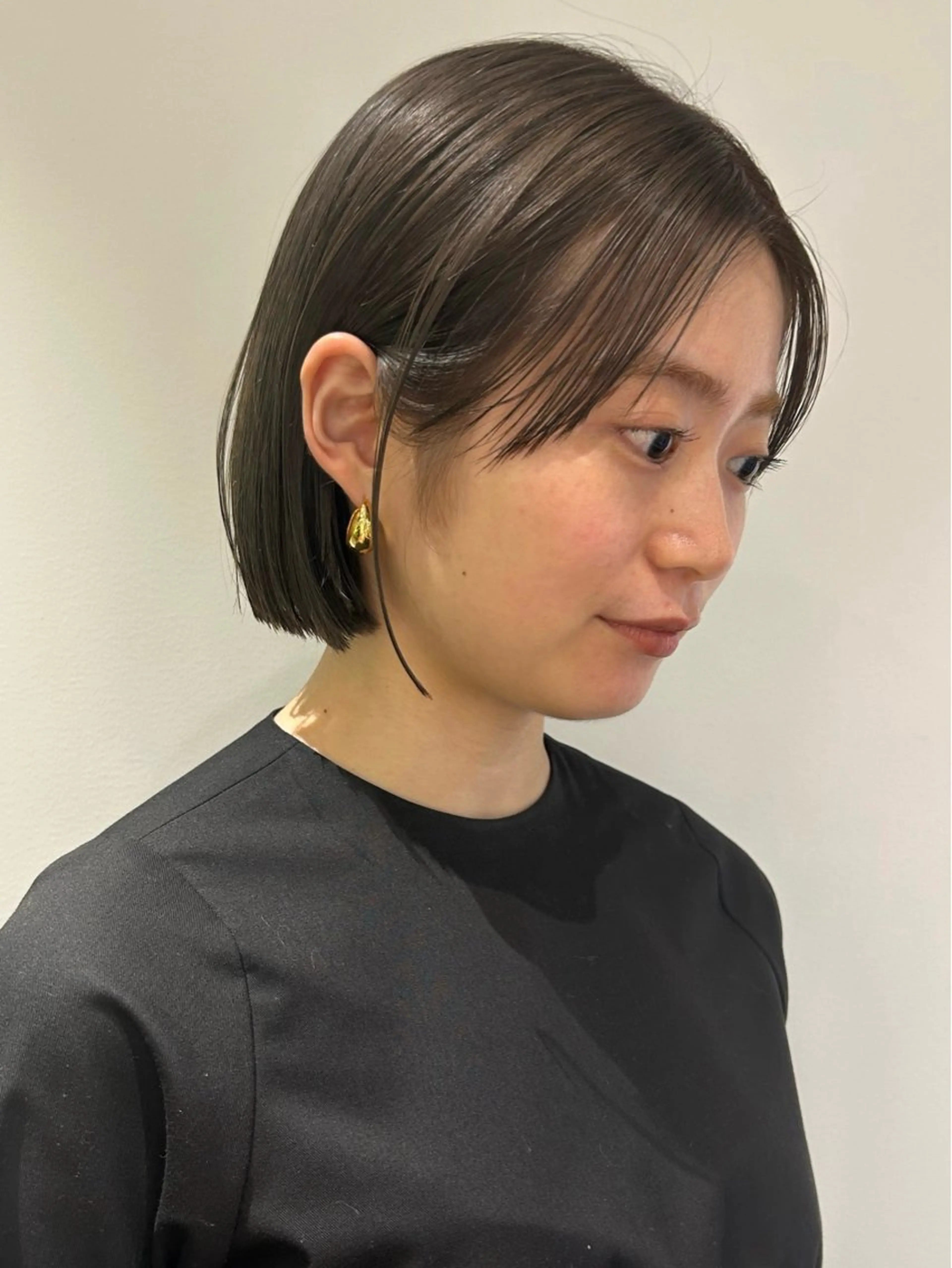 ミディアム カラー パーマ カット ヘアカラー レイヤー/透明感/ ブリーチなし/わかなのヘアスタイル