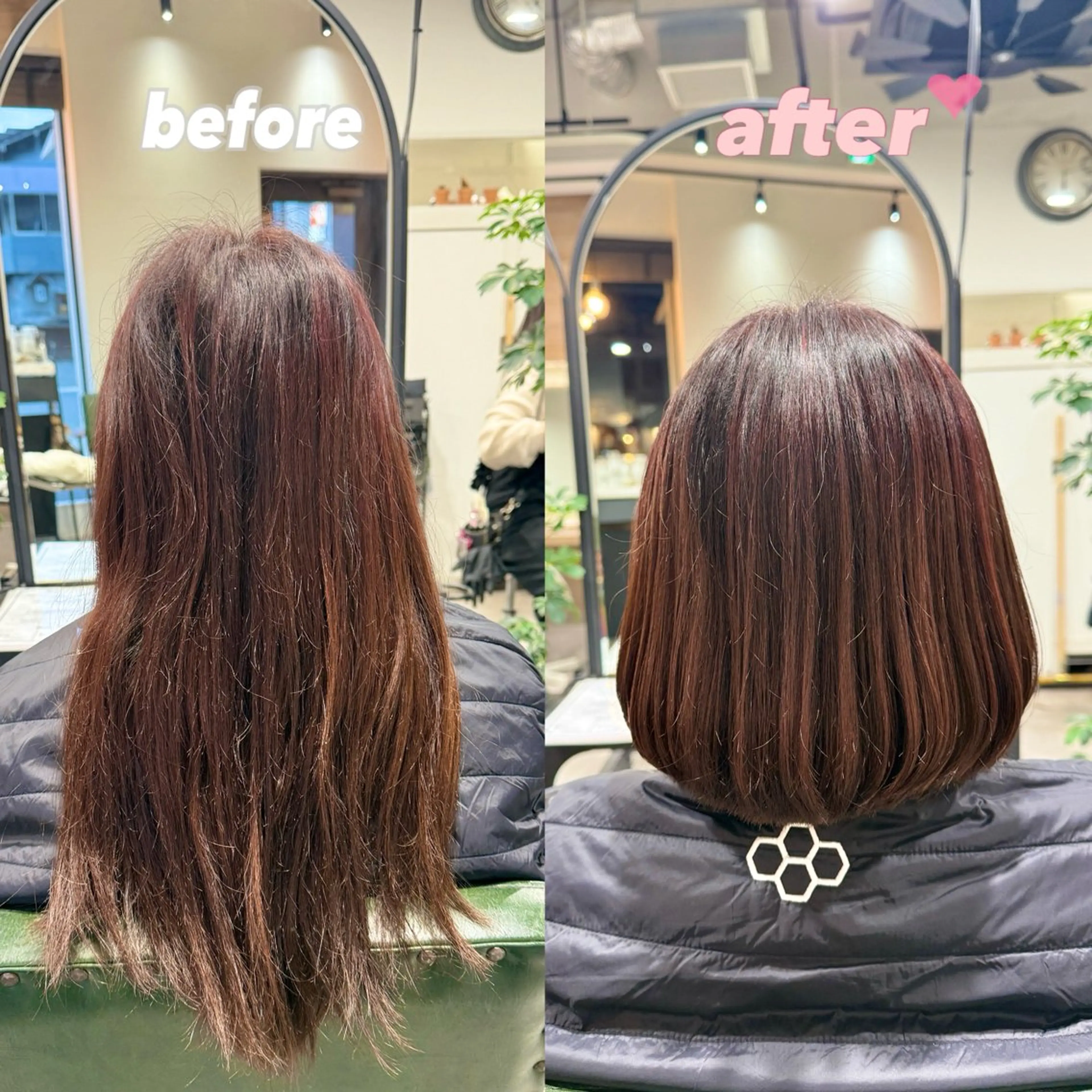 ショート ボブ オリーブ🫒レイヤー /平尾/りの‎🤍のヘアスタイル