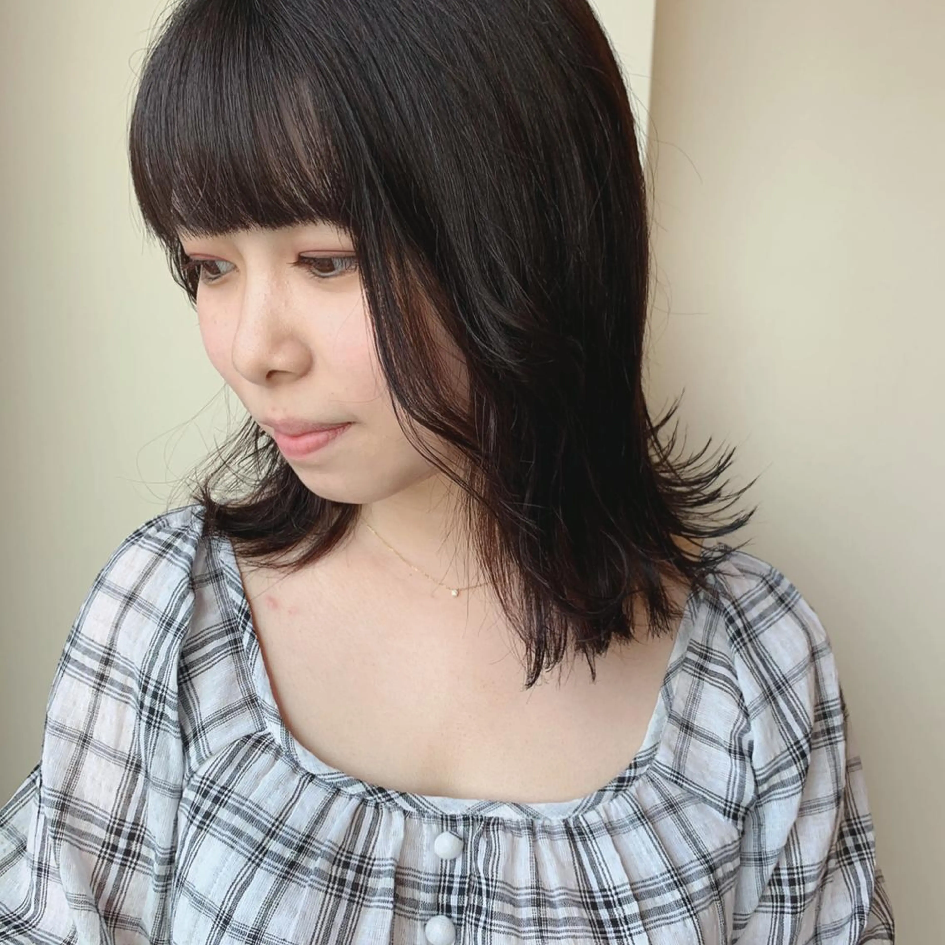 ミディアム カラー 顔周りカット ボブウルフ／ボブ Satsuki【名駅のヘアスタイル