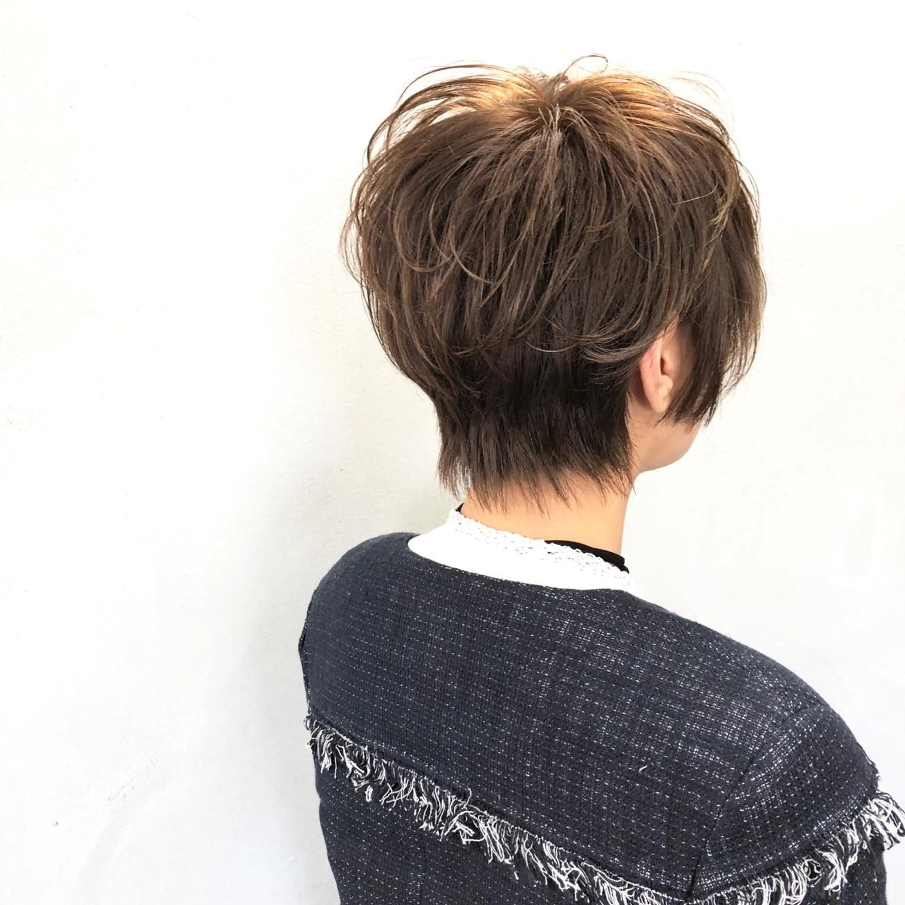 ショート カラー ショートレイヤー レイヤーカット ショートヘア カット ヘアカラー ボブ/ショート/ 白髪染め/メンズ葛西のヘアスタイル