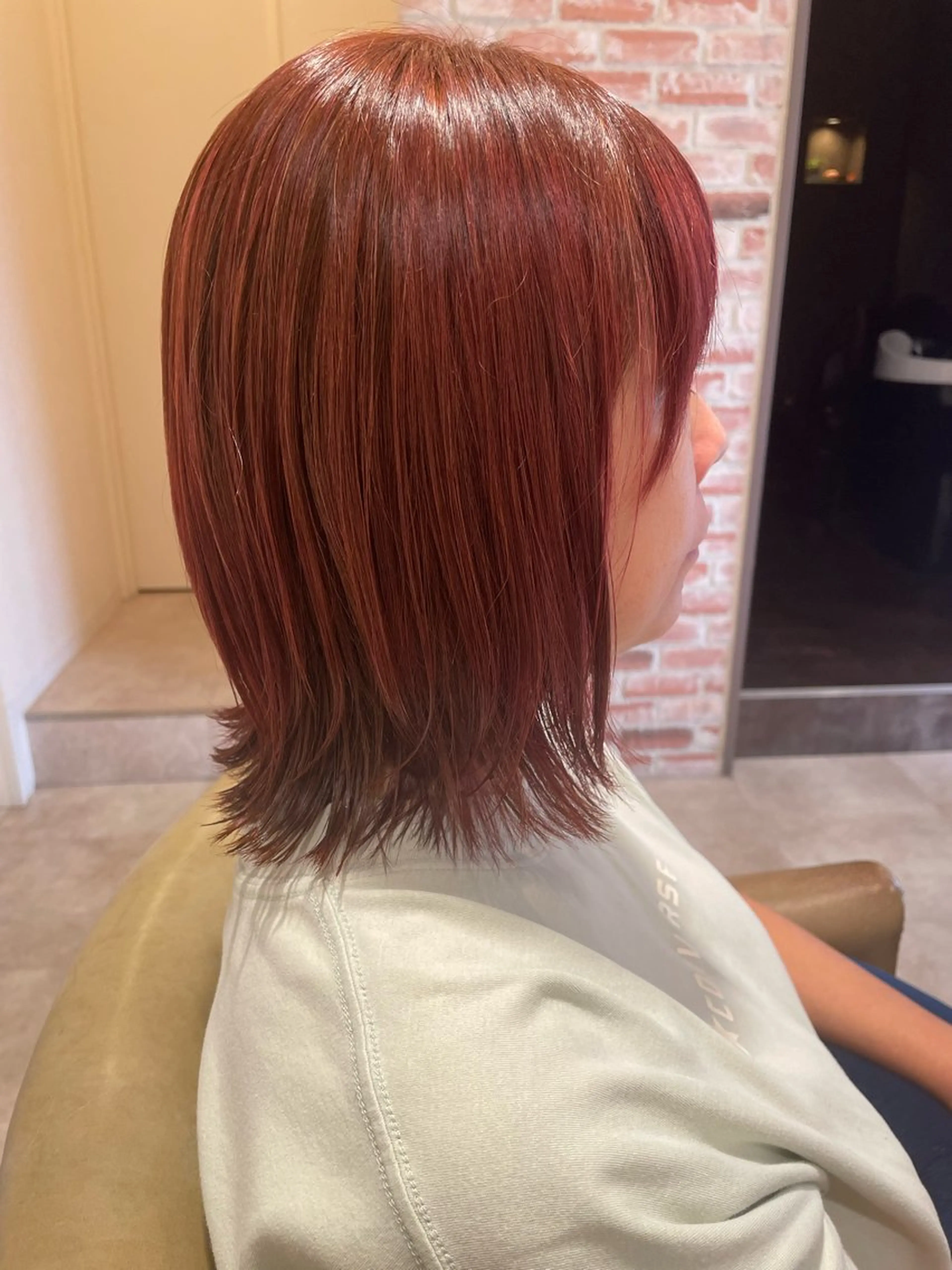 ミディアム カラー ブリーチ ブリーチなしカラー ピンクカラー YUSICA  所沢 イマムラ✳︎✴︎のヘアスタイル