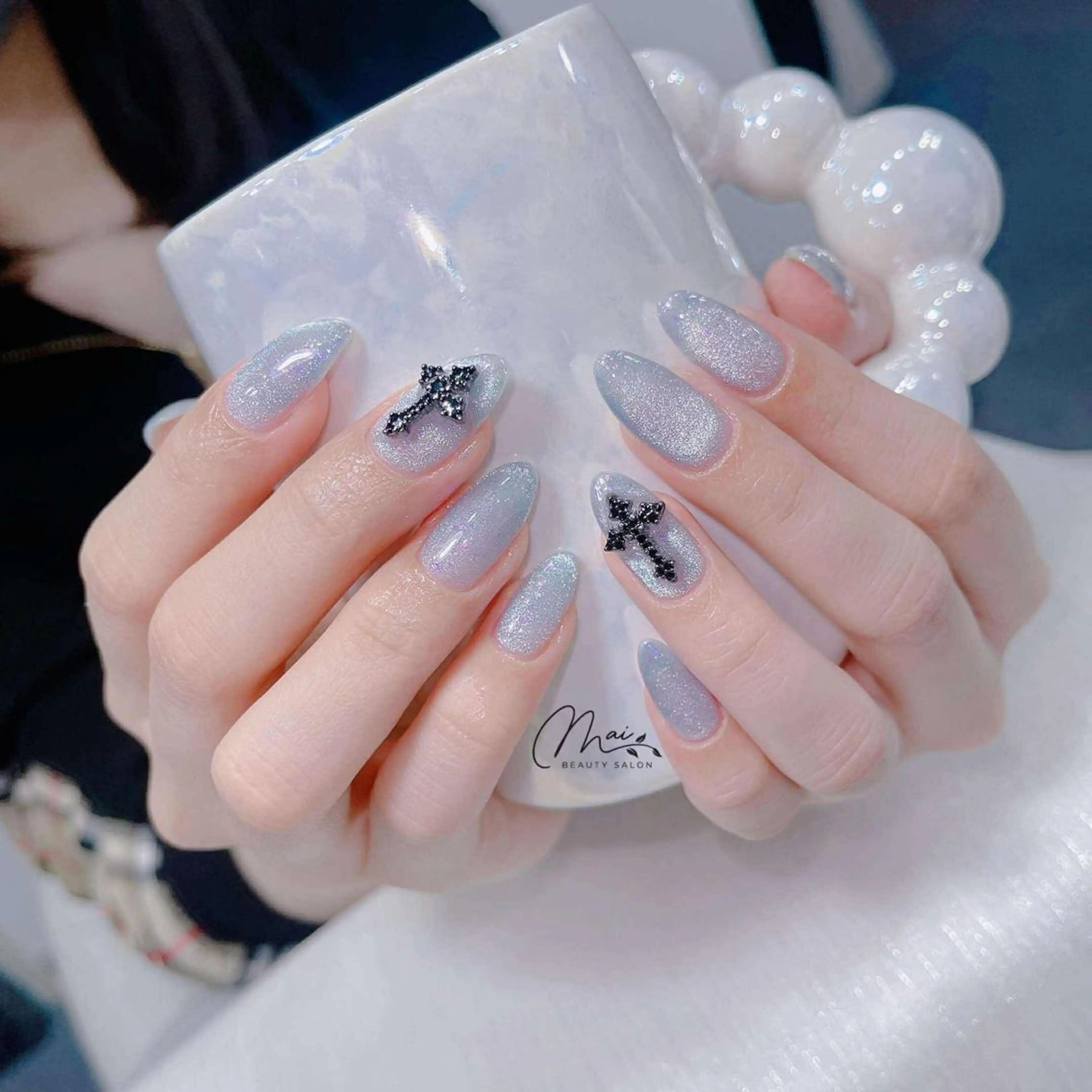 ネイル オーロラネイル チークネイル 長さ出し フラッシュネイル フットネイル MaiBeauty DanHiのネイルデザイン