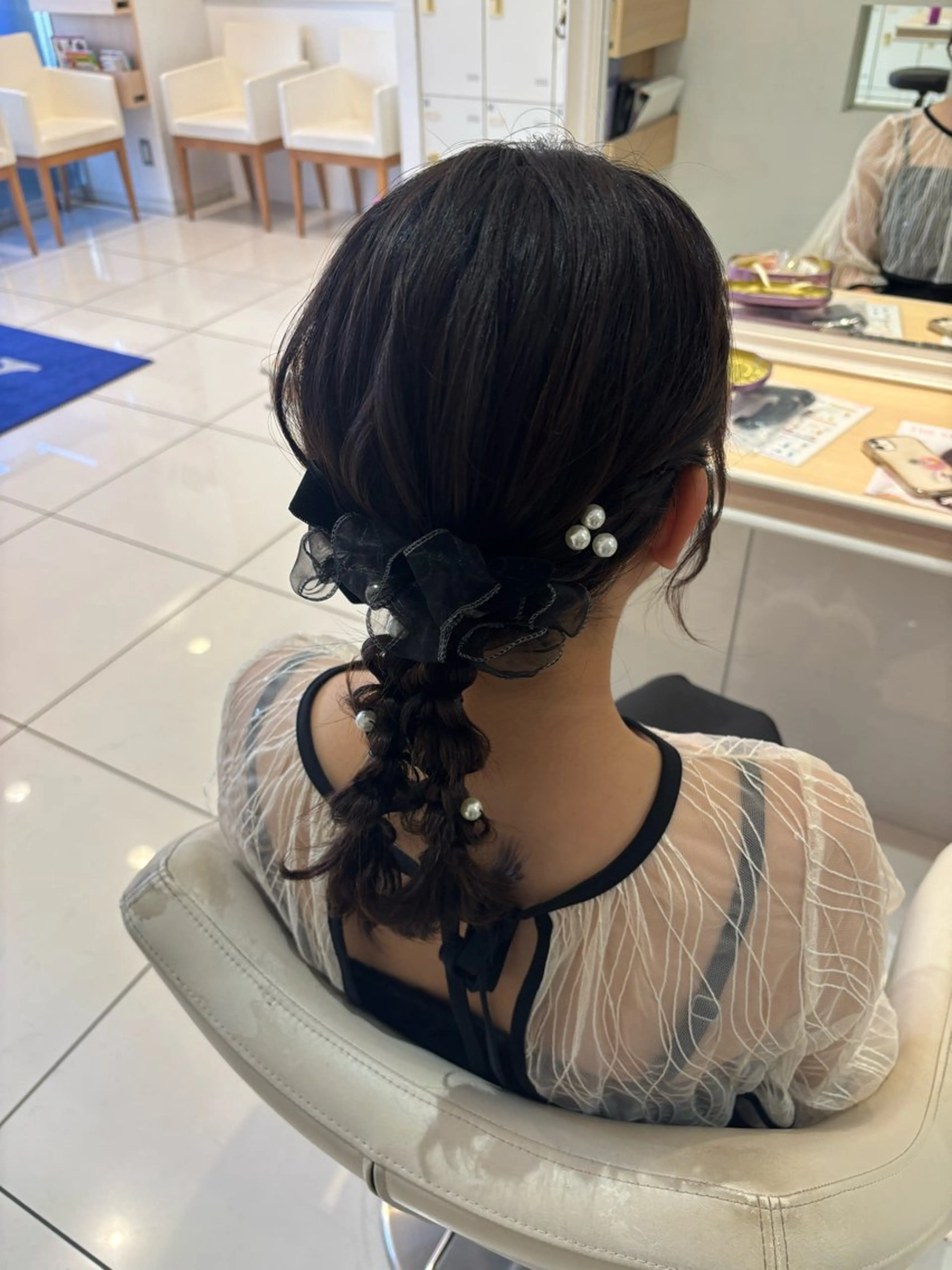 セミロング ヘアアレンジ ヘアセット 宮永 璃沙のヘアスタイル