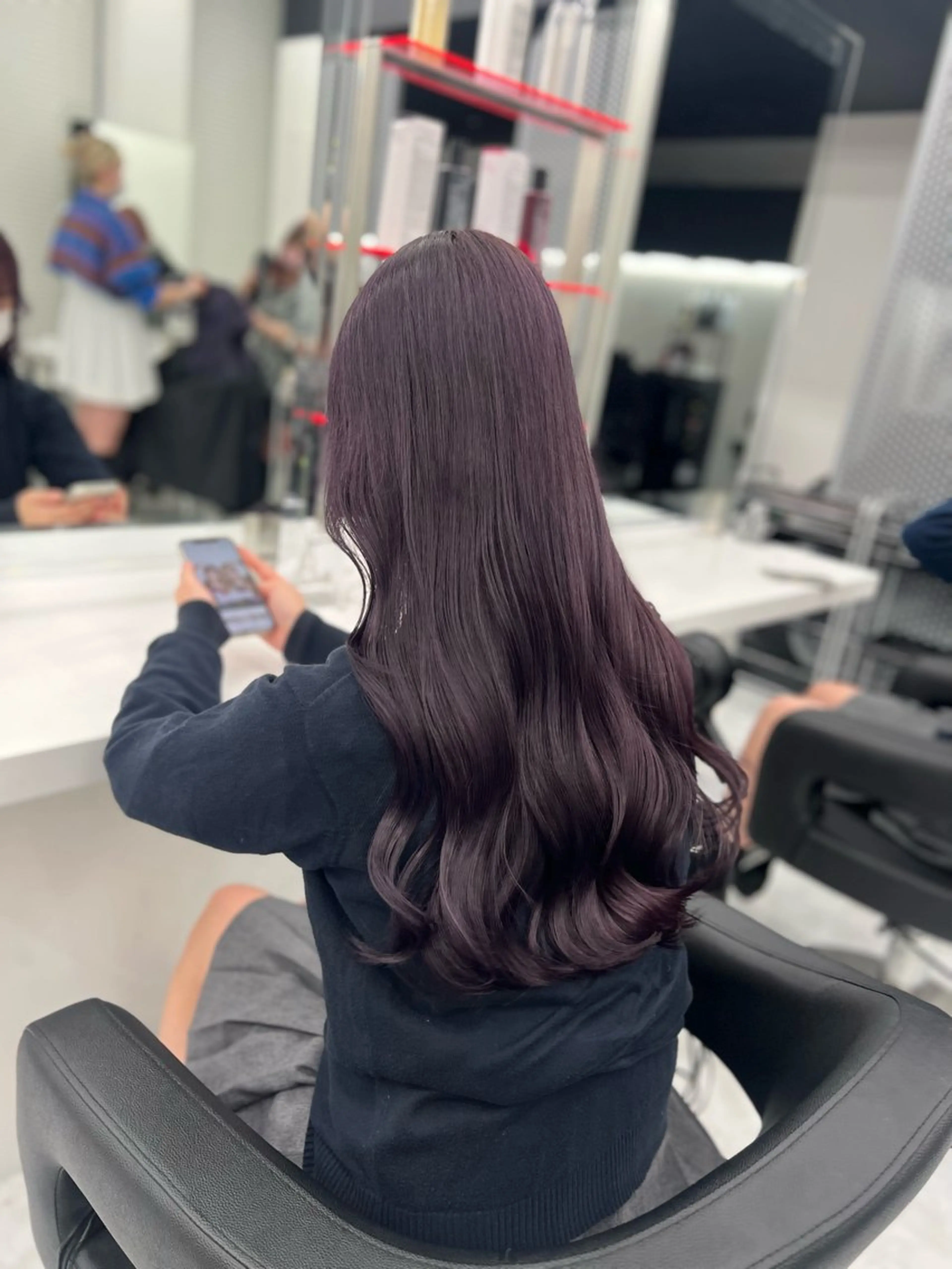 ロング カラー ヘアカラー トリートメント ヘアセット 💖トレンドカラー ブリーチ💖りくのヘアスタイル