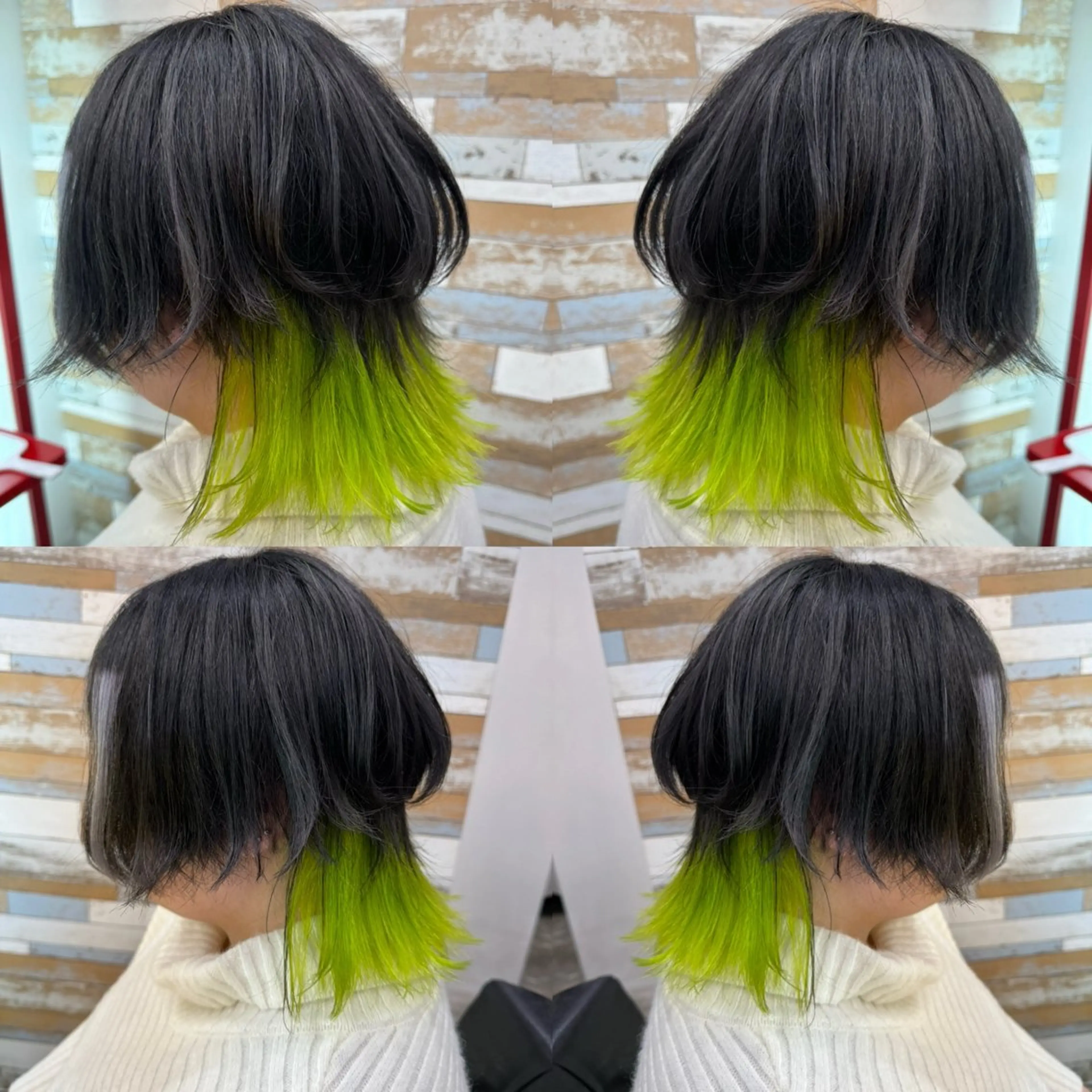 ミディアム カラー ヘアカラー トリートメント "PEPPU "所属・派手髪、ハイトーン ショートヘアShinのヘアスタイル