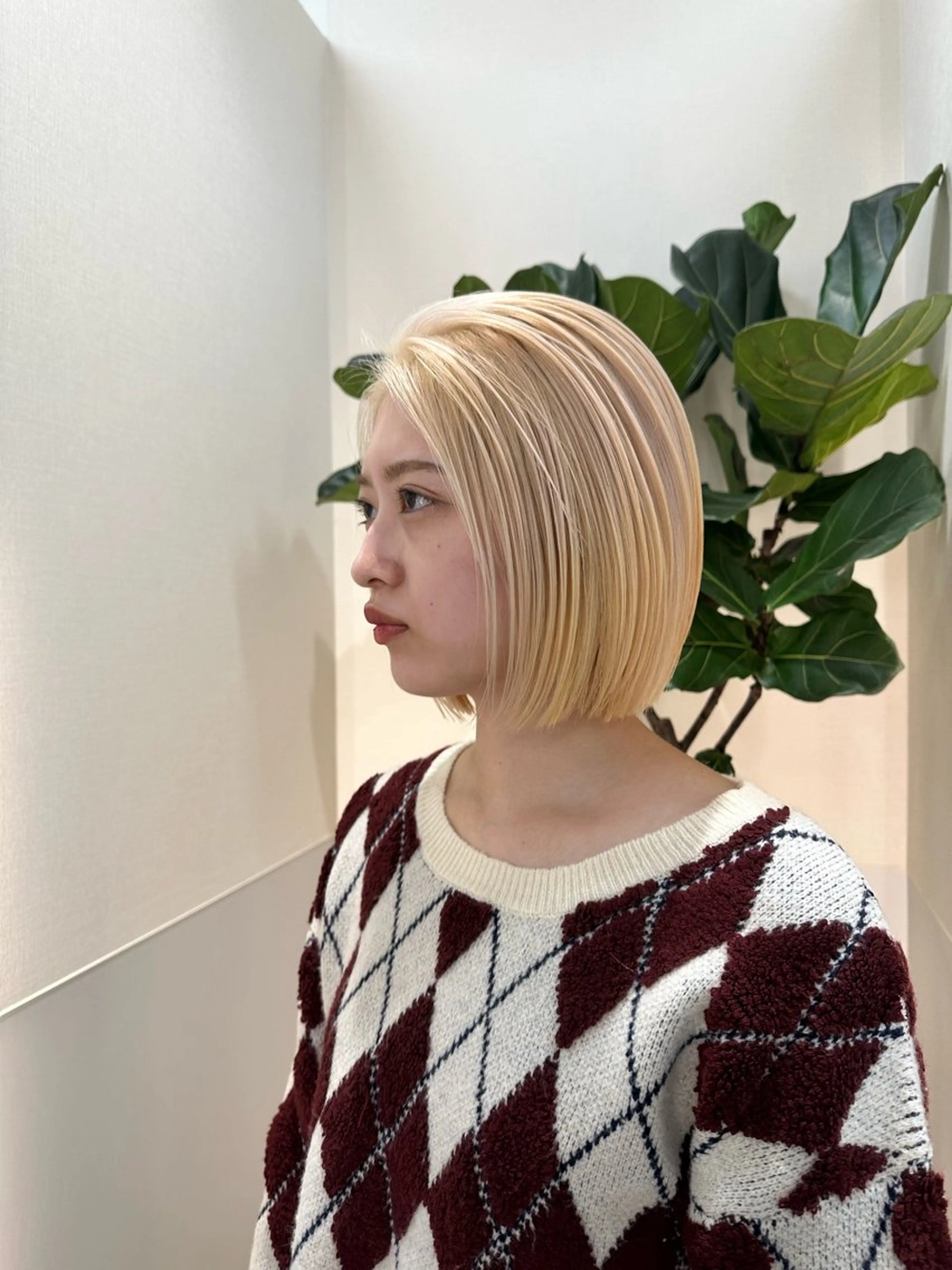 ミディアム ボブ カット ヘアカラー トリートメント 🦋レイヤーカット ミドリカワ🦋のヘアスタイル