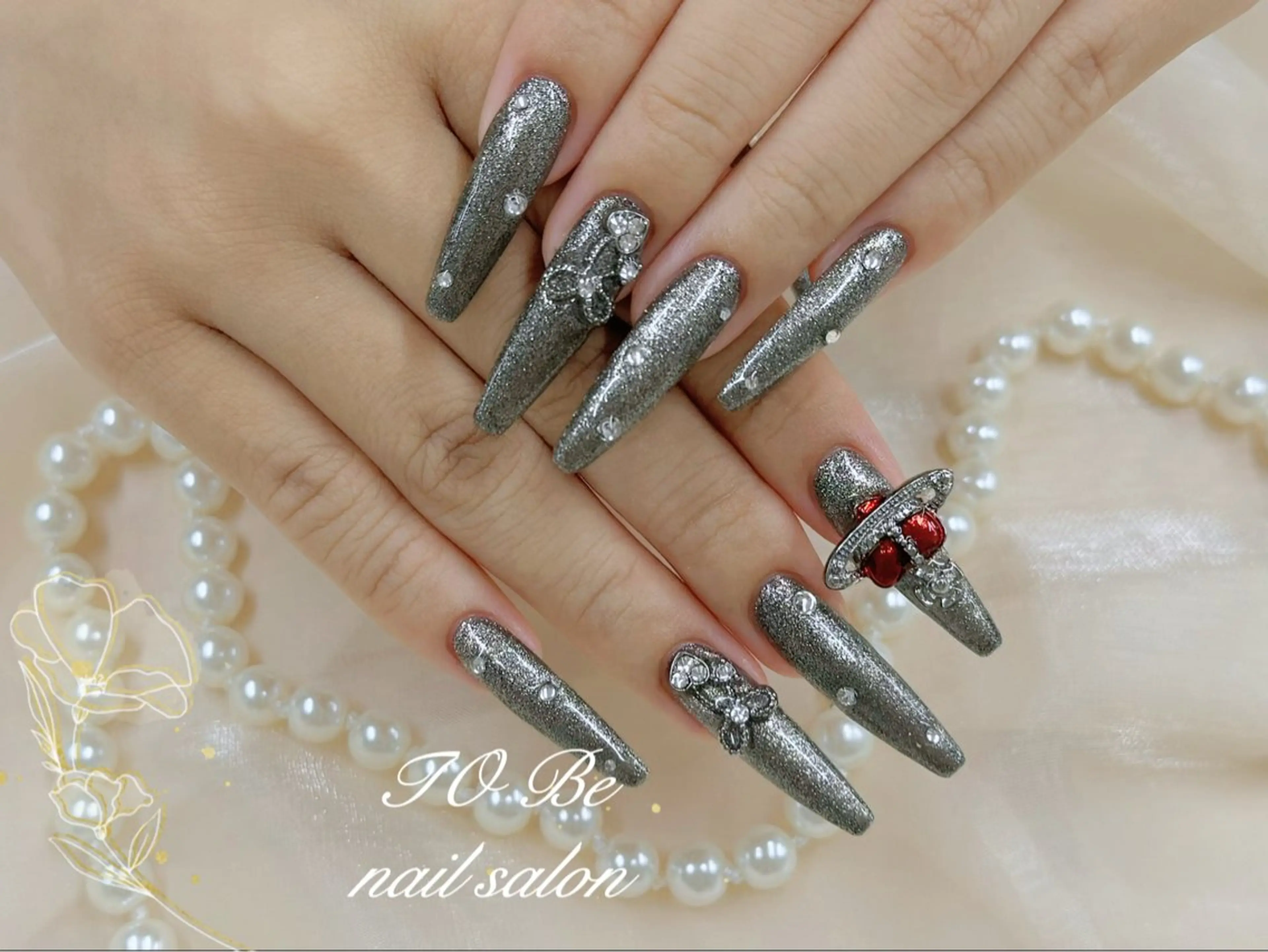 ロング ハンドネイル Nail Salon To Be珈月のネイルデザイン