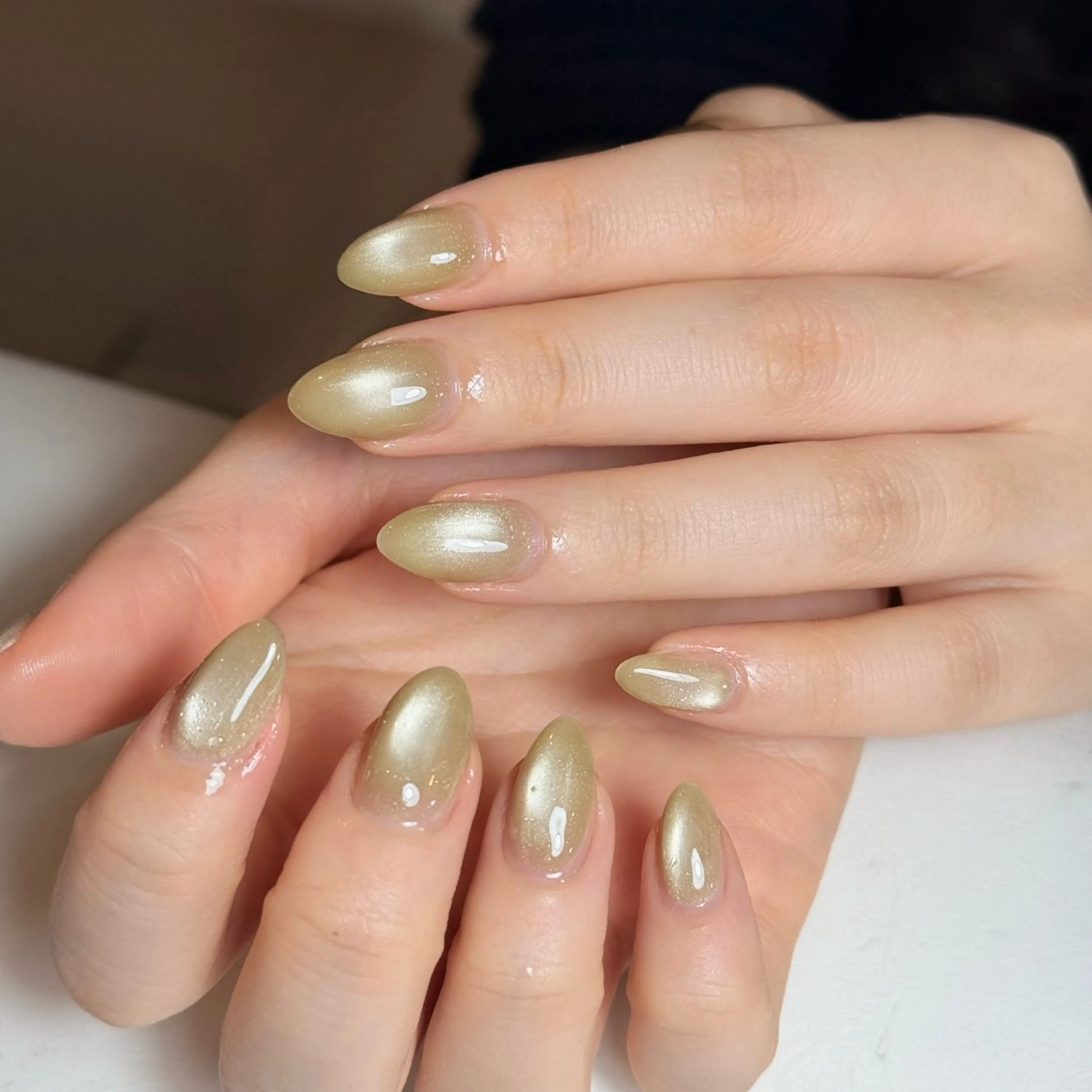 ネイル チークネイル フレンチネイル グラデーション キラキラネイル 韓国ネイル ハンドネイル Risa_ Nailのネイルデザイン